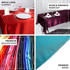 Satin Rectangular 60"x126" Tablecloth Purple - Smooth and Lustrous Table Cover