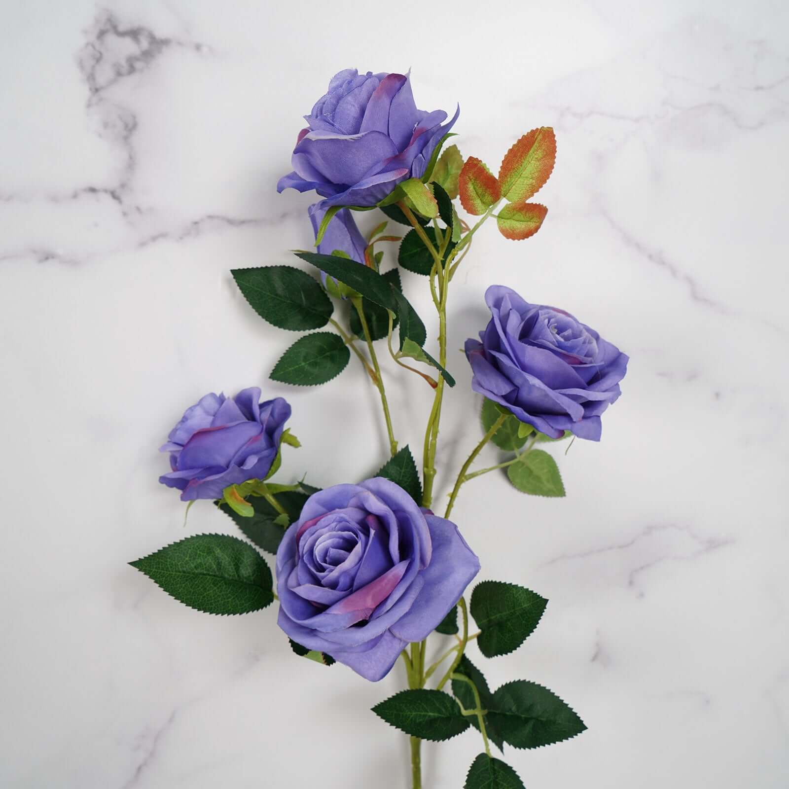 2 Bouquets 33" Tall Violet Artificial Silk Rose Flower Bush Stems