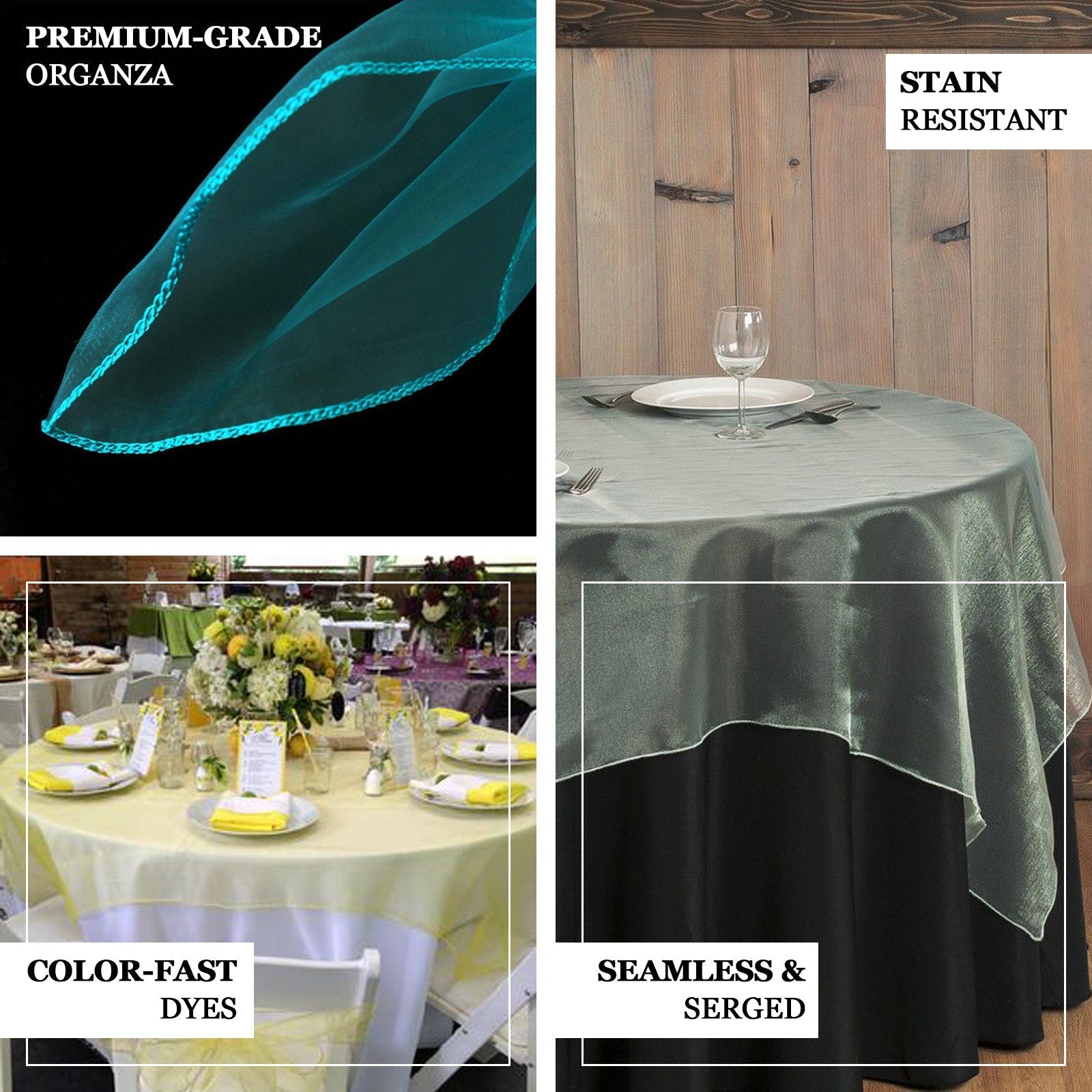 Organza 72"x72" Table Overlay Square Tablecloth Pink - Sheer Design for Stylish Events