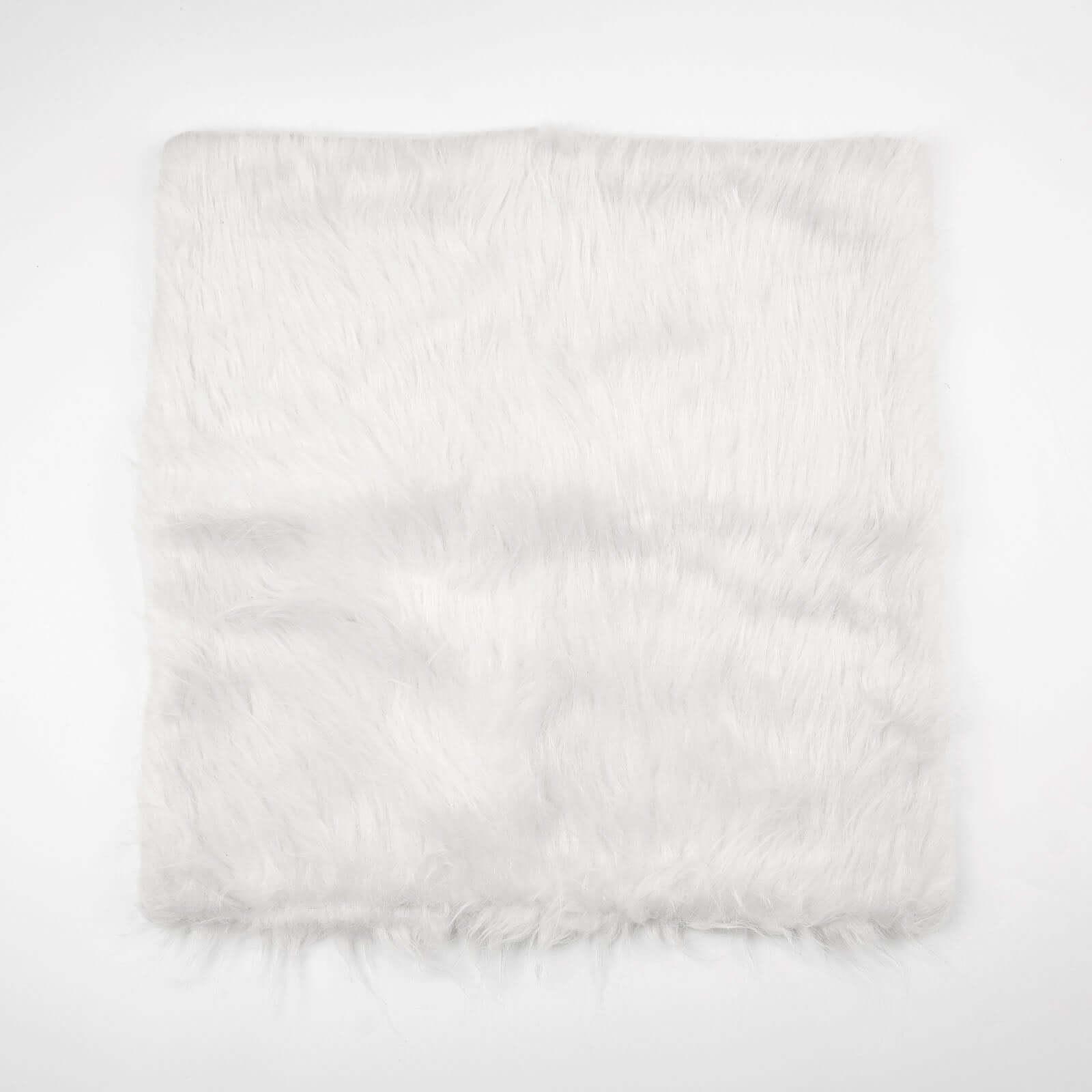 2 Pack 18" White Faux Fur Sheepskin Throw Pillow Cases, Square Pillow Covers