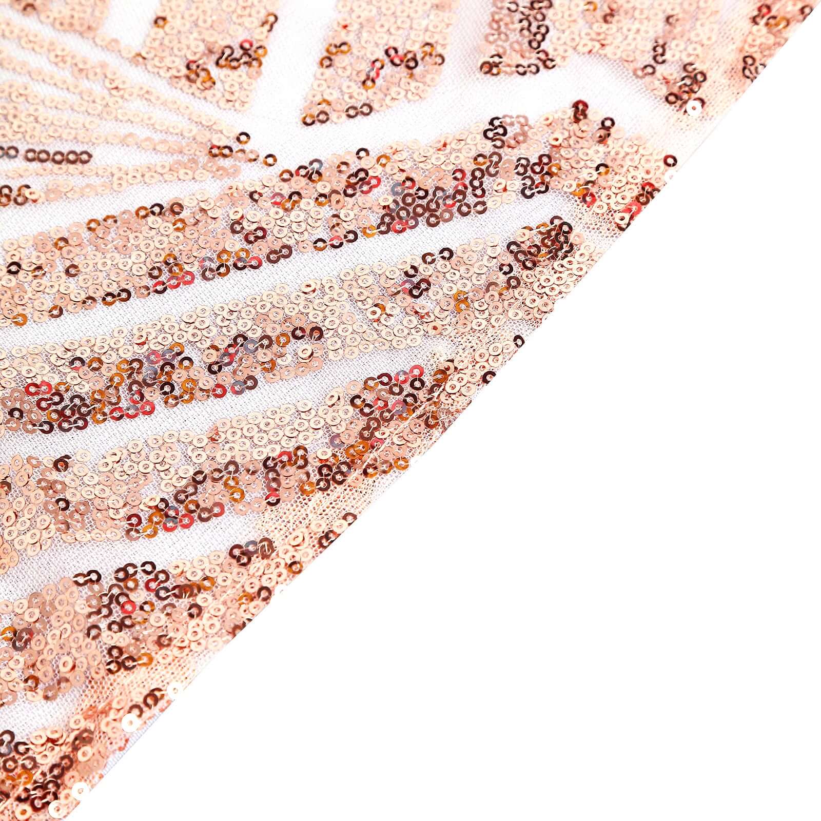 Sequin 120" Round Tablecloth Rose Gold - Seamless Diamond Glitz Table Cover