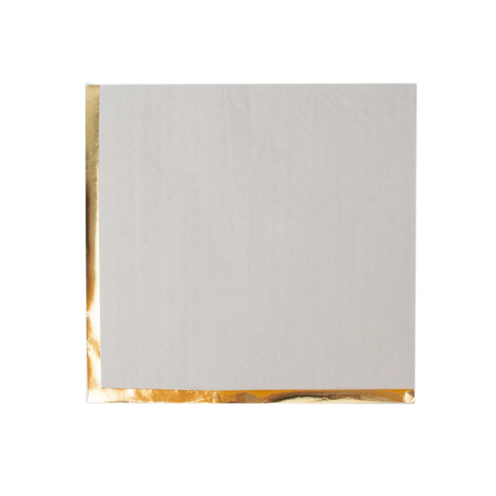 50-Pack Paper Beverage Napkins with Gold Foil Edge Gray - Disposable 2 Ply Cocktail Napkins for Events 6.5"x6.5"