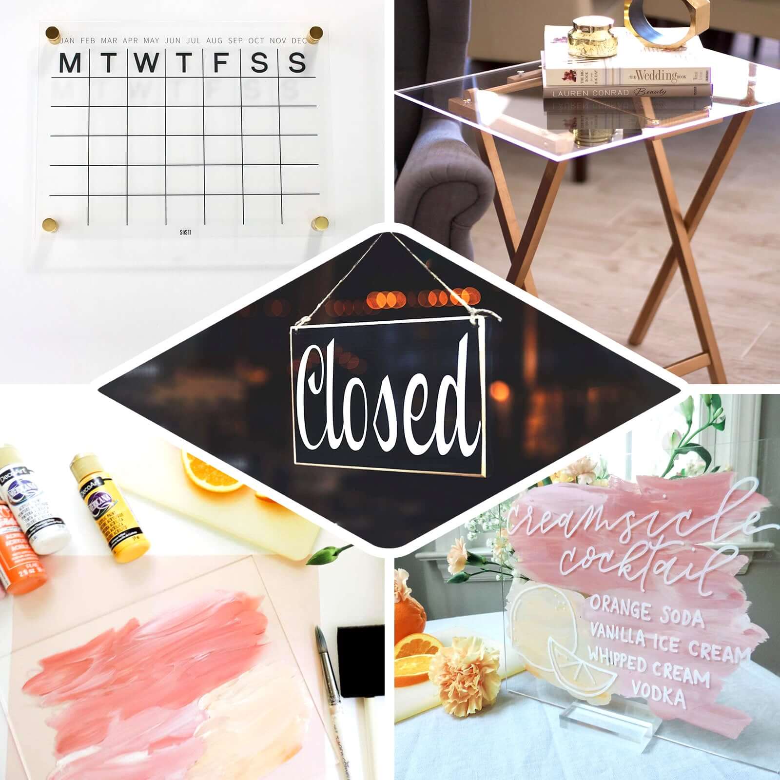 2-Pack Acrylic Plexiglass Sheets Rectangular Side Plates Clear - Protective Film Coating 12"x9" 3mm Thick