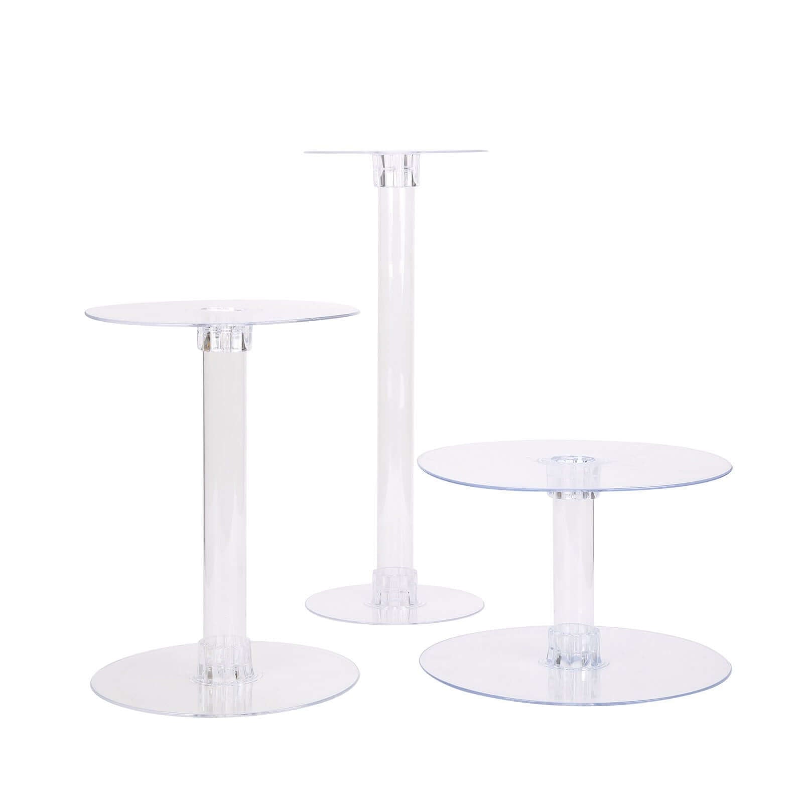 Acrylic Round DIY Cake Stand Plate Clear - Customized Tiered Dessert Display Holder for Treats Appetizers & Snacks