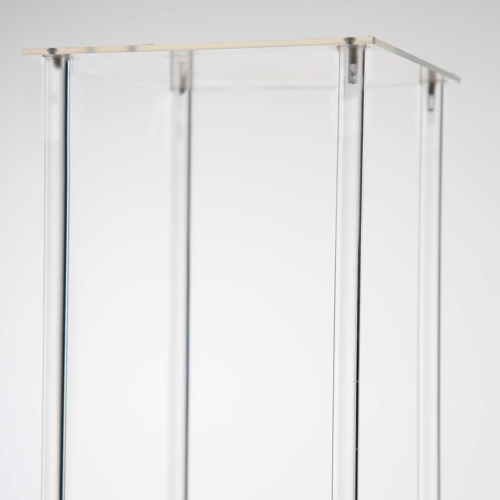 Acrylic Floor Vase Flower Stand with Square Mirror Base Clear - Decorative Wedding Column Centerpiece 32"