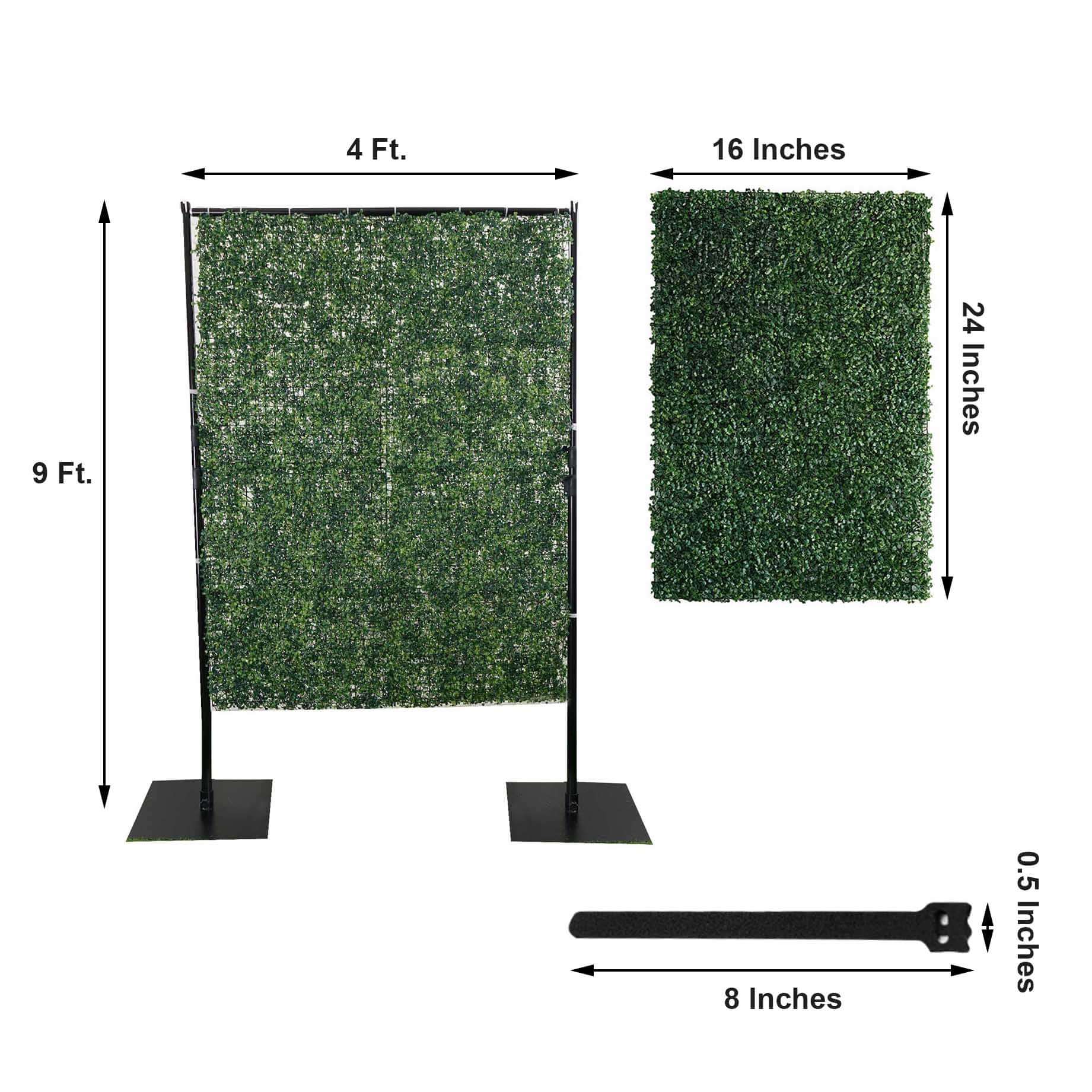 4ft x 9ft Portable Isolation Wall with Artificial Grass Wall Panels, Floor Standing Sneeze Guard