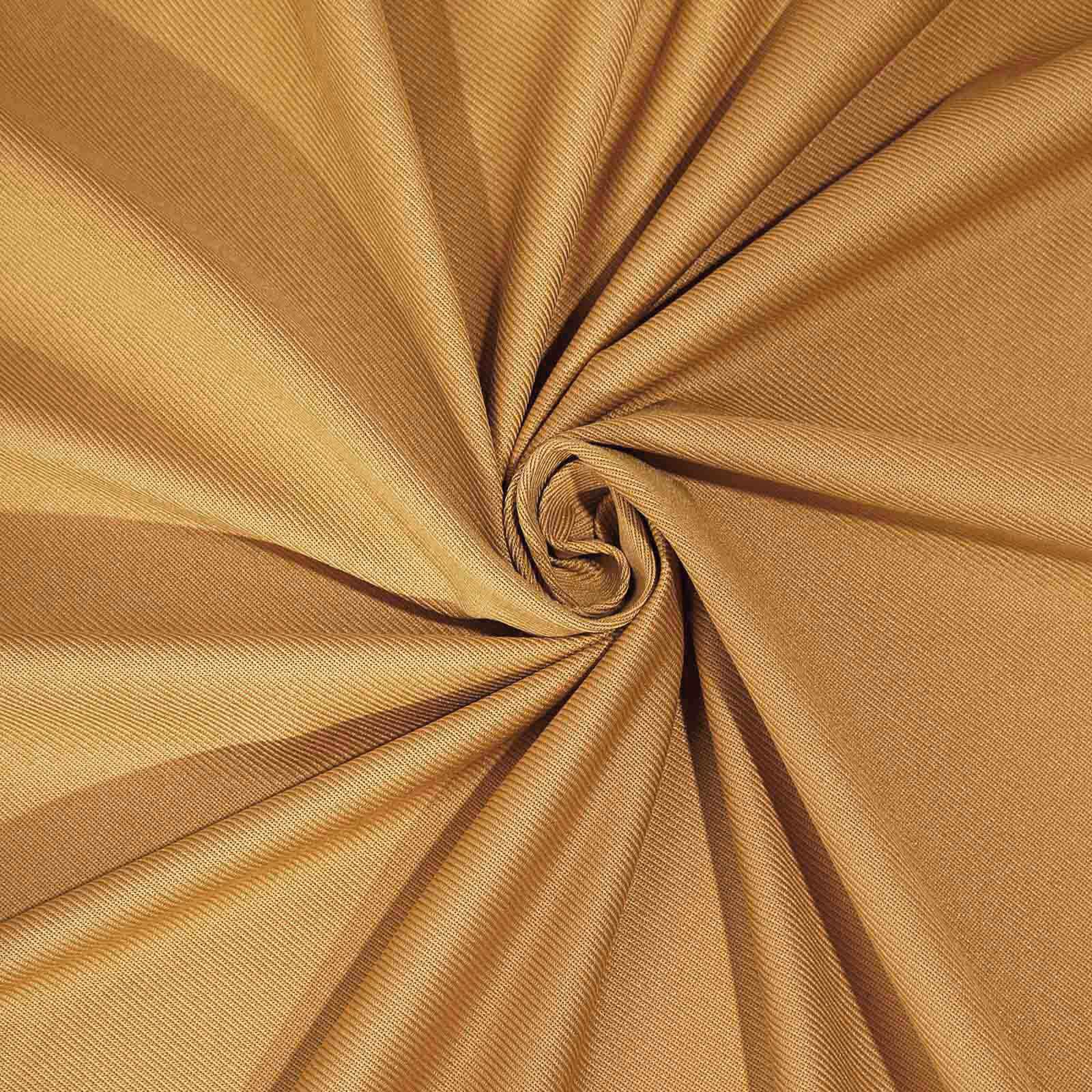 2 Pack Gold Scuba Polyester Event Curtain Drapes, Durable Flame Resistant Backdrop Event Panels Wrinkle Free with Rod Pockets - 10ftx10ft