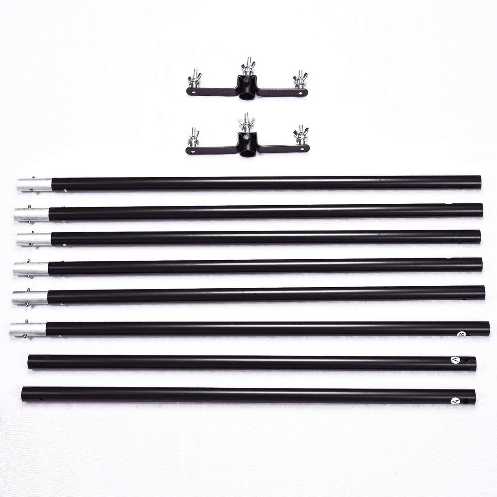 10ft DIY Adjustable Triple Crossbar Kit and Mounting Brackets For Backdrop Stands