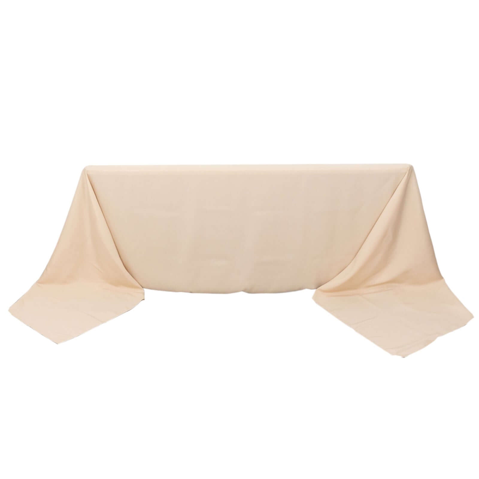 Premium Polyester 90"x156" Rectangle Tablecloth Beige - Seamless 220GSM Stain-Resistant Table Cover