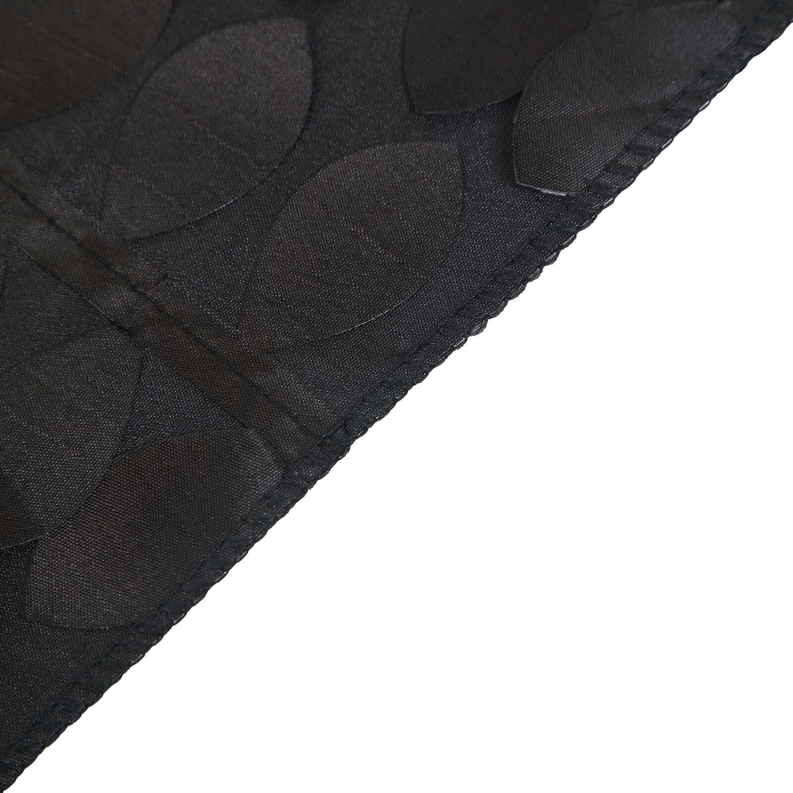 Taffeta 54"x54" Table Overlay Square Tablecloth Black 3D Leaf Petal Table Cover