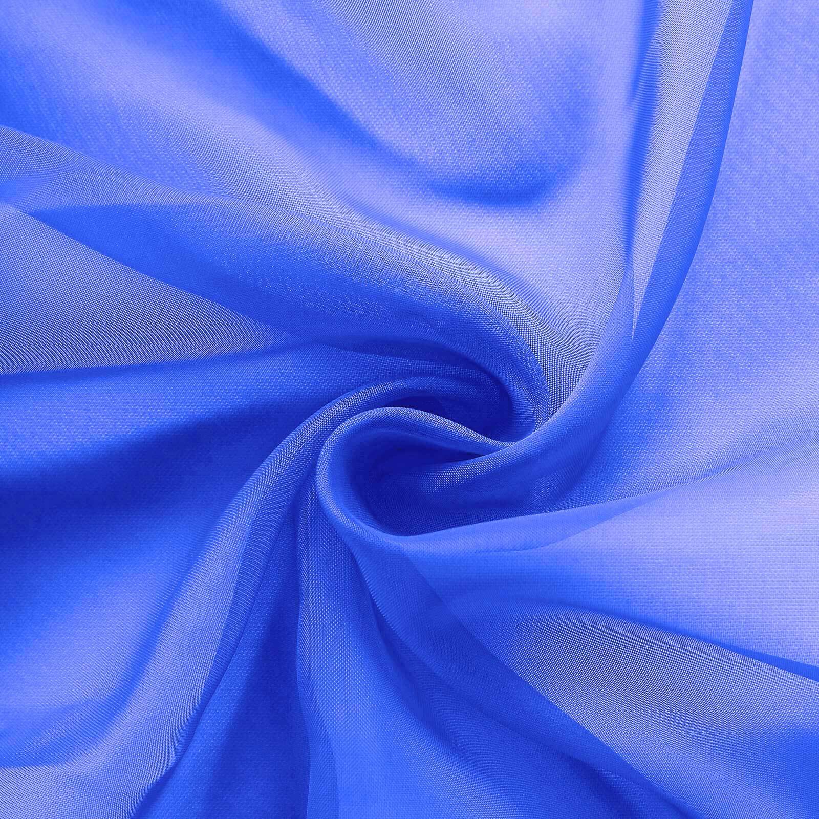 5 Pack Organza Chair Sashes Royal Blue - Reusable Sheer Chair Bows 6"x108"
