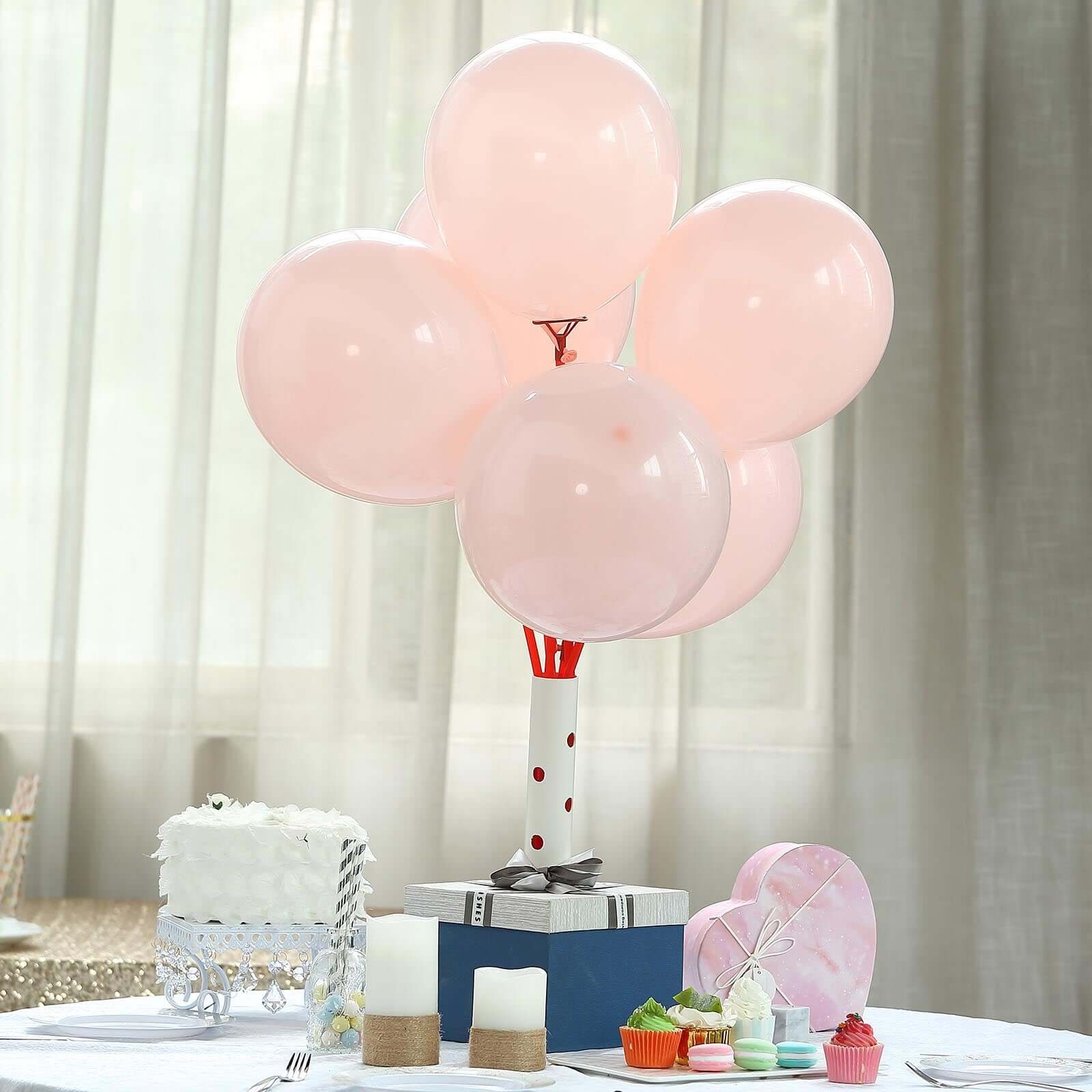 25 Pack 12" Matte Pastel Blush Helium or Air Latex Party Balloons