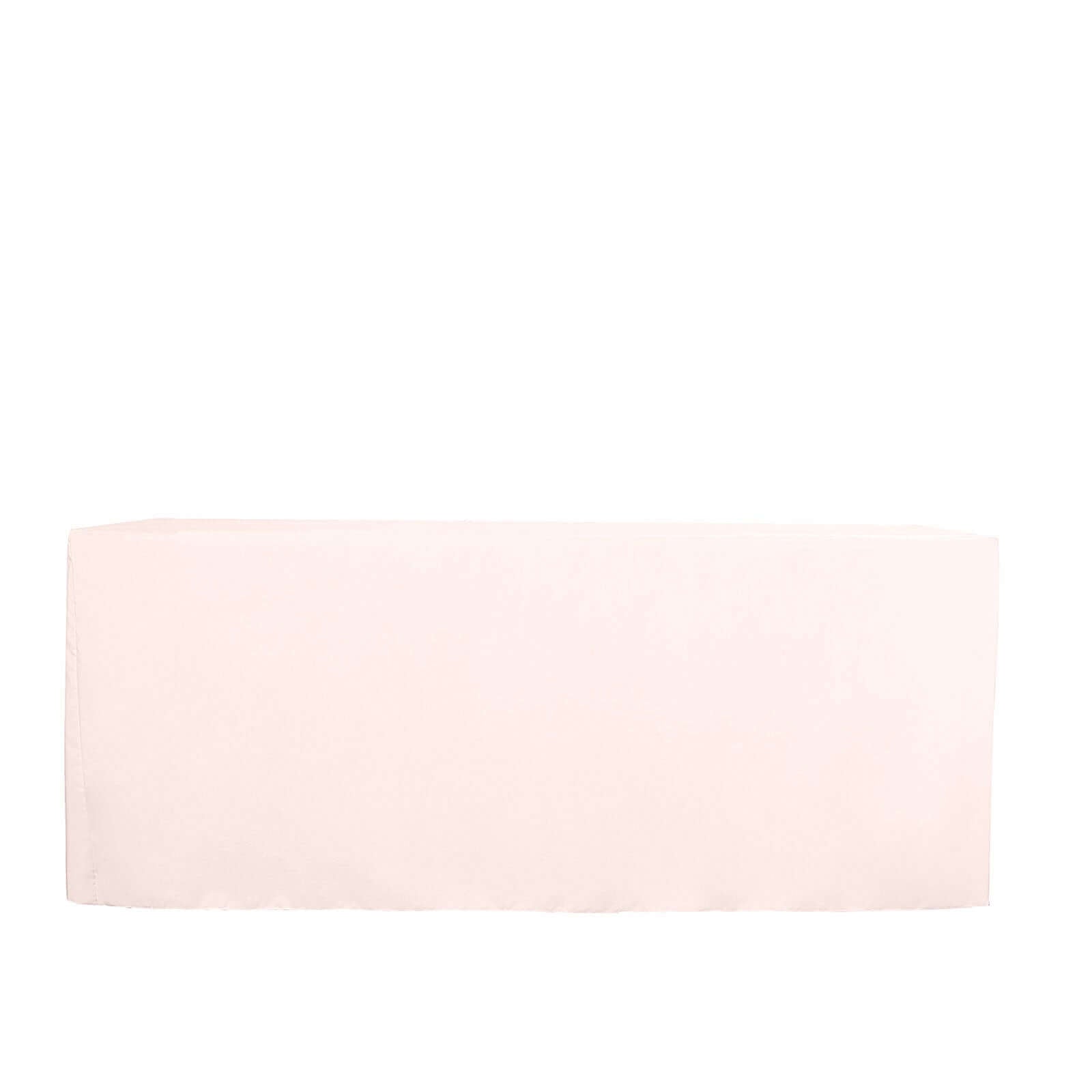 Fitted Polyester 72"x30" Rectangle Tablecloth Blush - Durable Table Cover