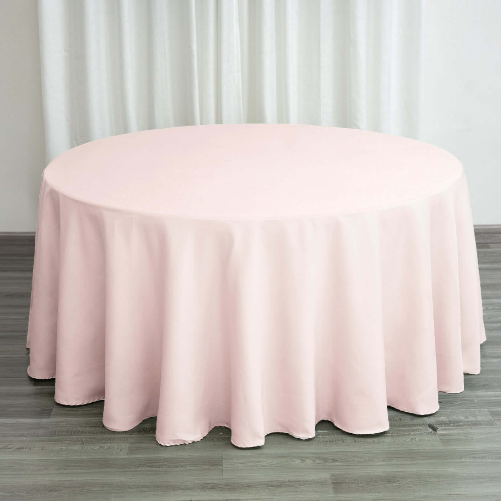 Polyester 132" Round Tablecloth Blush - Seamless Chic Table Cover