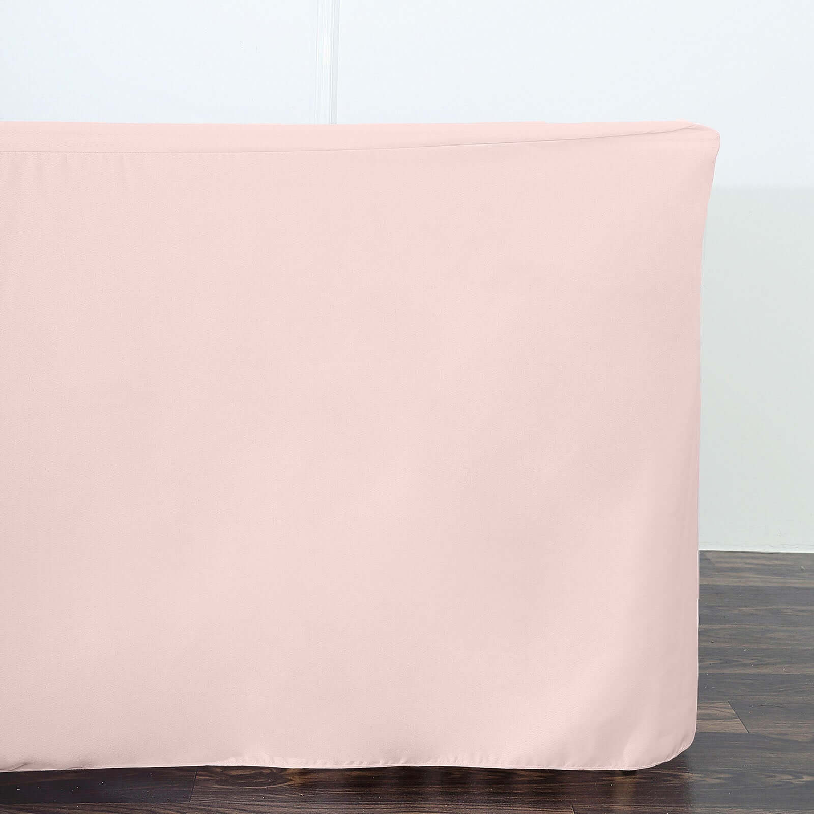 Fitted Polyester 96"x30" Rectangle Tablecloth Blush - Durable and Easy to Maintain Table Cover