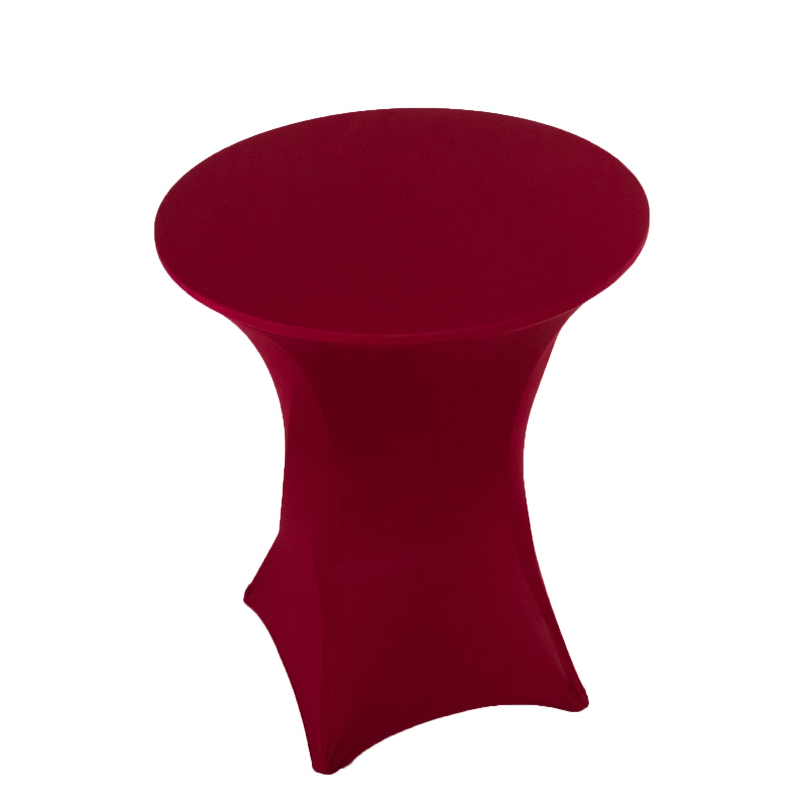 Spandex 33"-36" Round Cocktail Table Cover Burgundy - Easy to Maintain Stretch Fitted Highboy Tablecloth