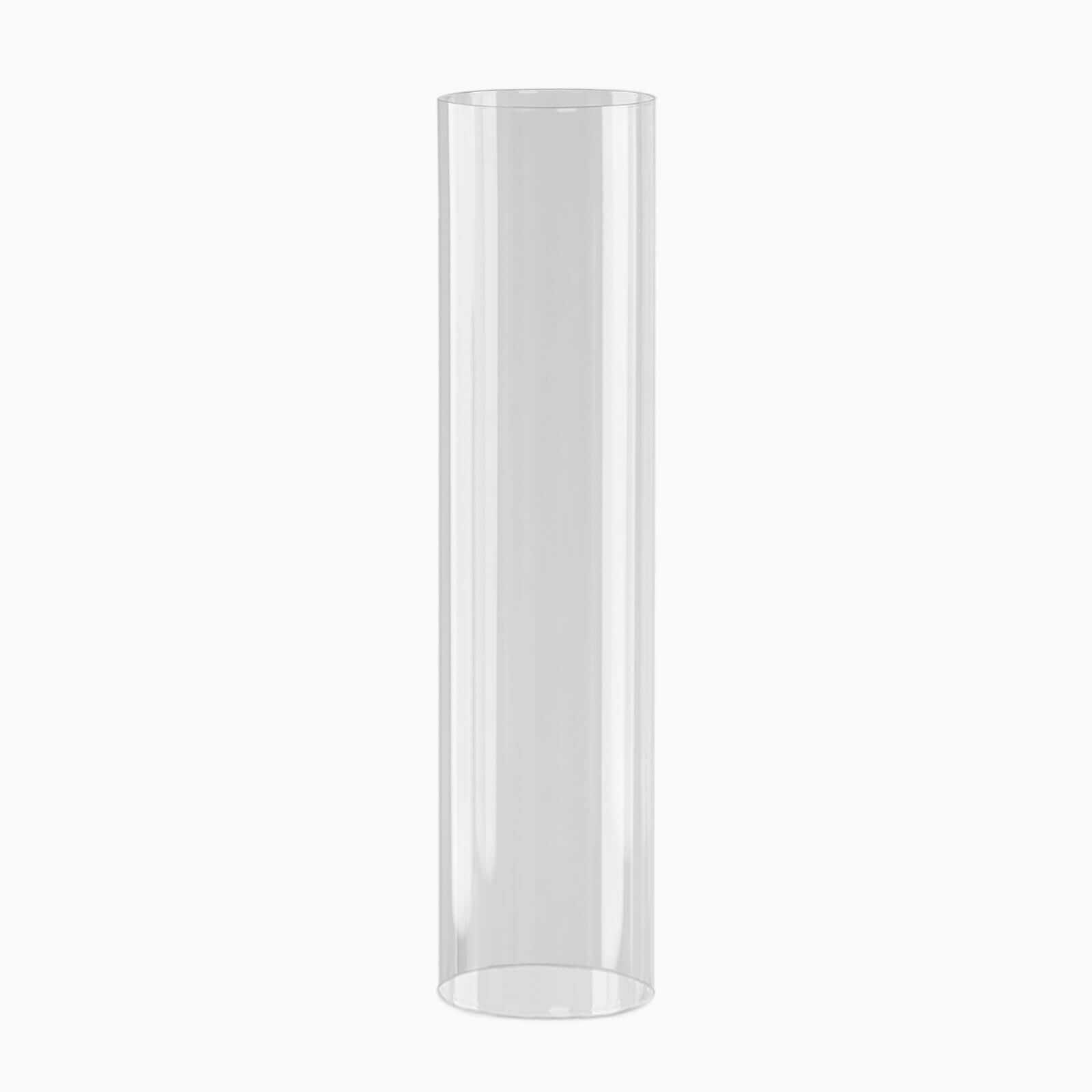 2-Pack Clear Glass Candelabra Shades Open End Hurricane Design - Stylish Table Centerpiece 20"