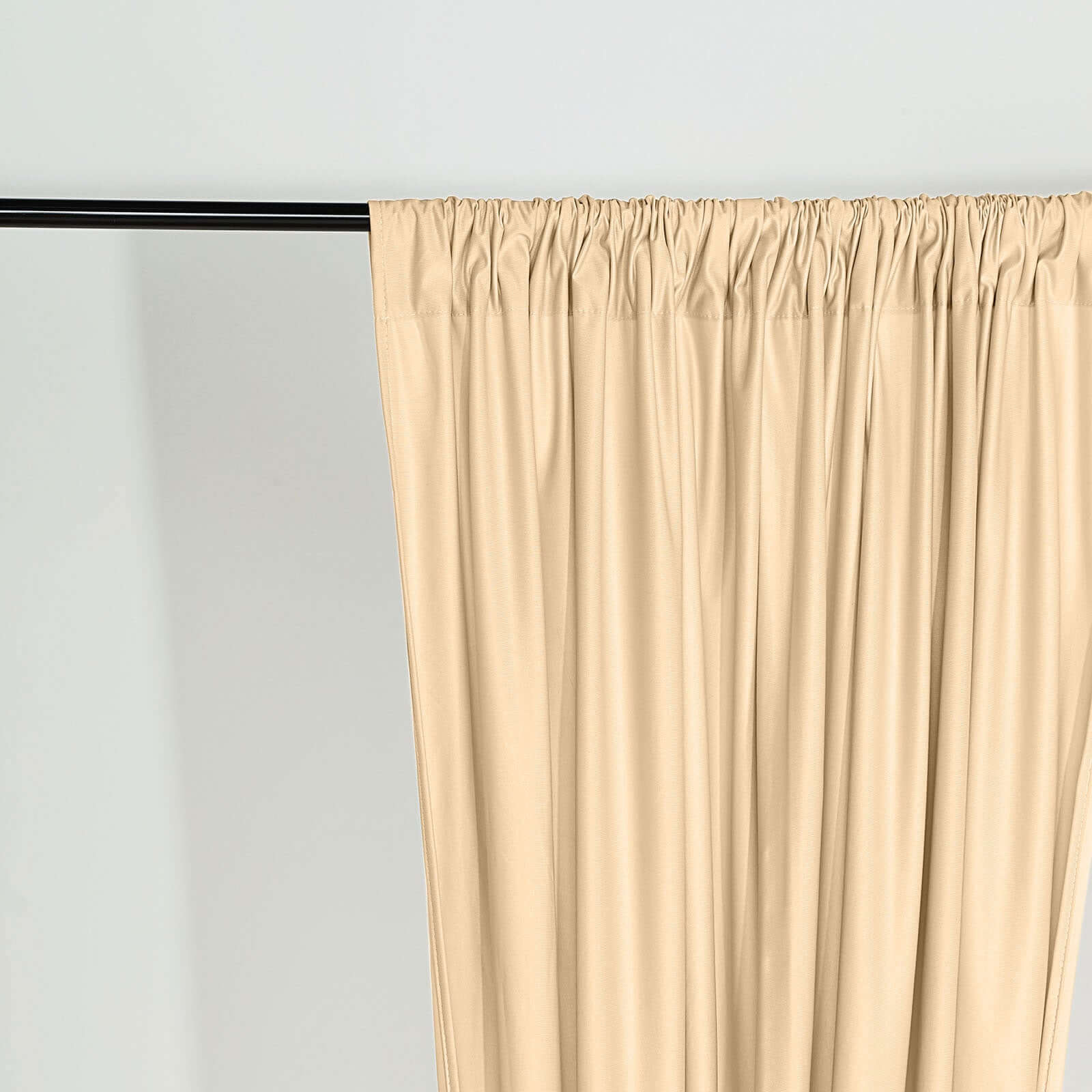 2 Pack Champagne Scuba Polyester Event Curtain Drapes, Durable Flame Resistant Backdrop Event Panels Wrinkle Free with Rod Pockets - 10ftx10ft