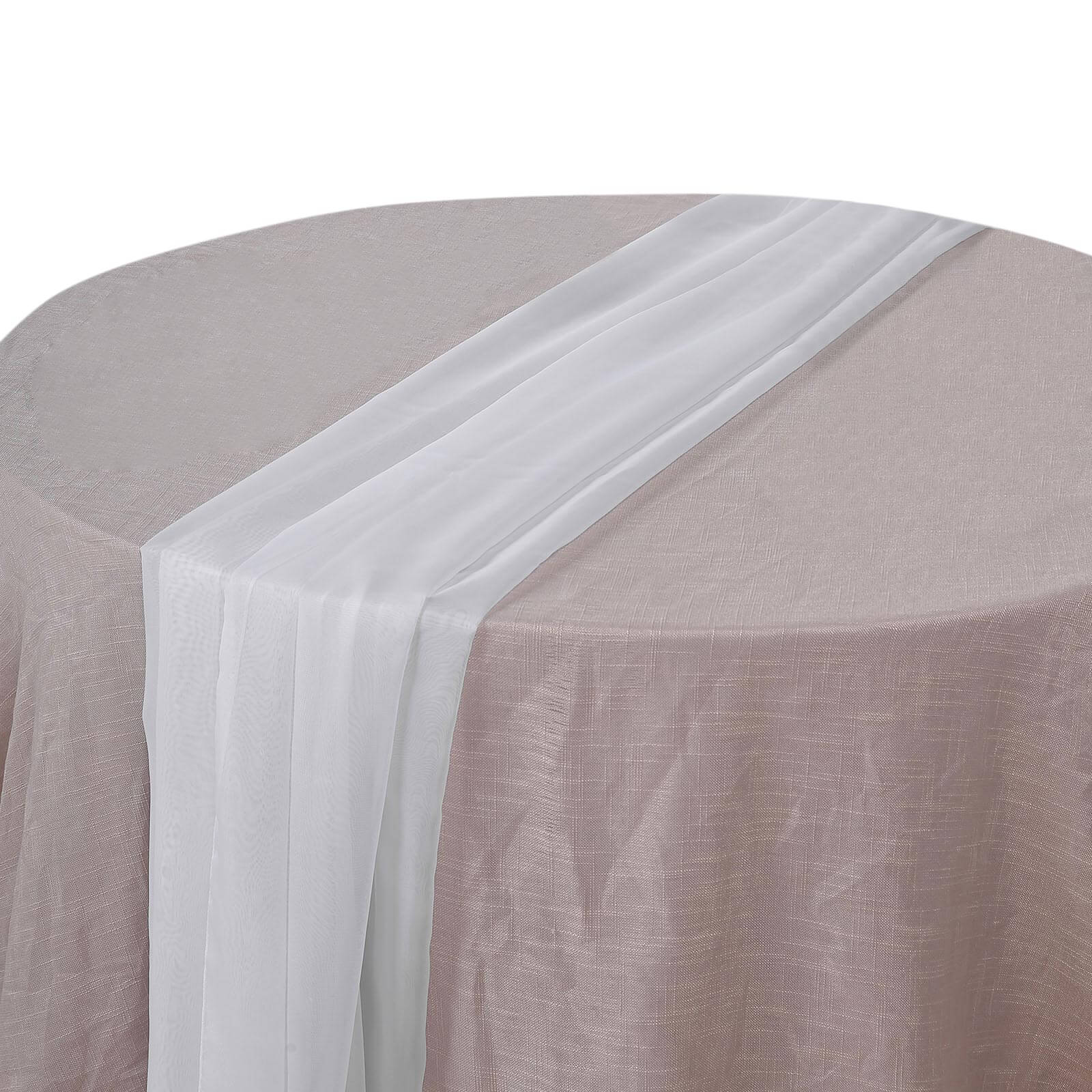 Premium Chiffon 6ft Table Runner White - Chic Flowy & Lightweight Table Decor