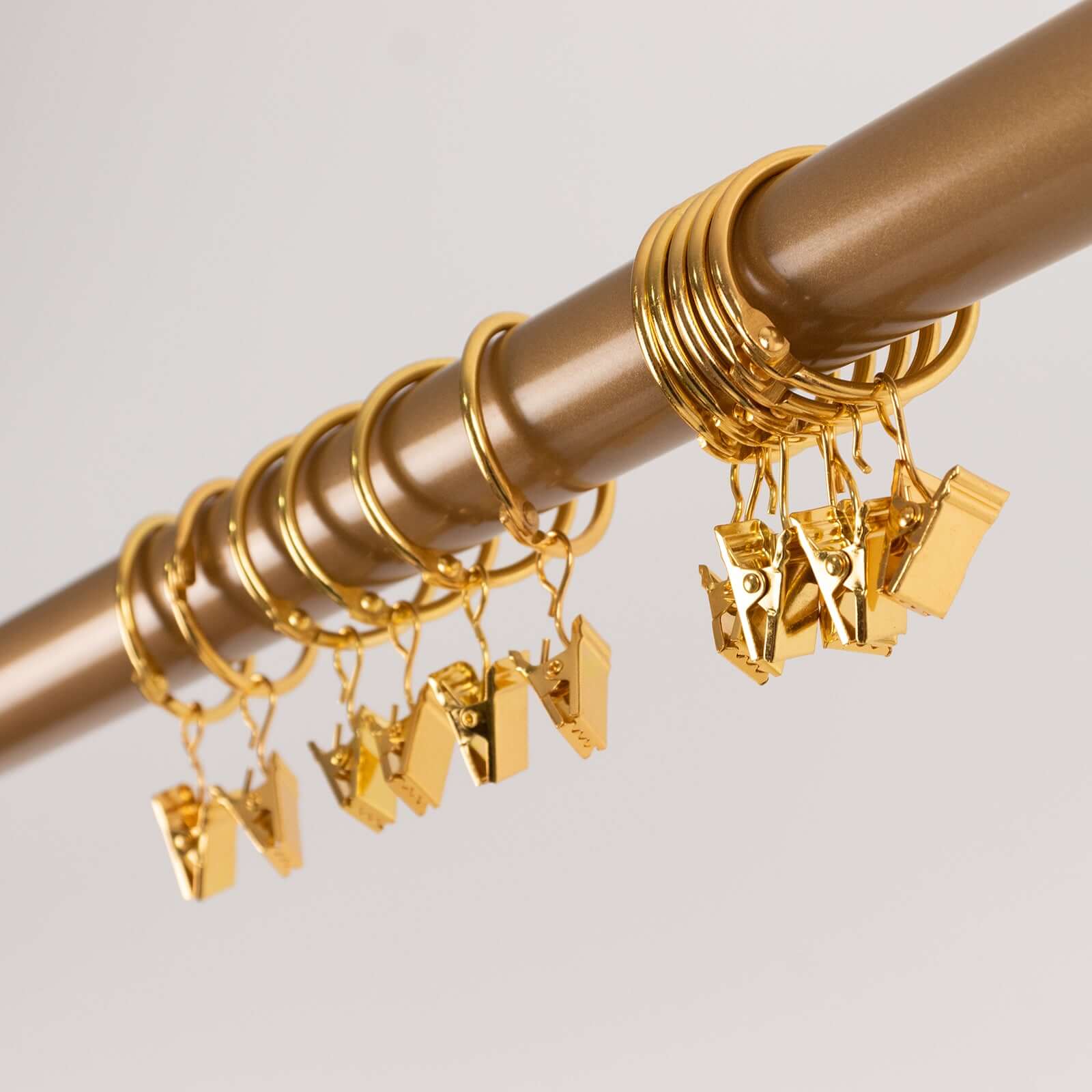 50 Pack Gold Metal Openable Curtain Clip Rings, Heavy Duty Rustproof Drapery Backdrop Clip Hangers - 1.5"