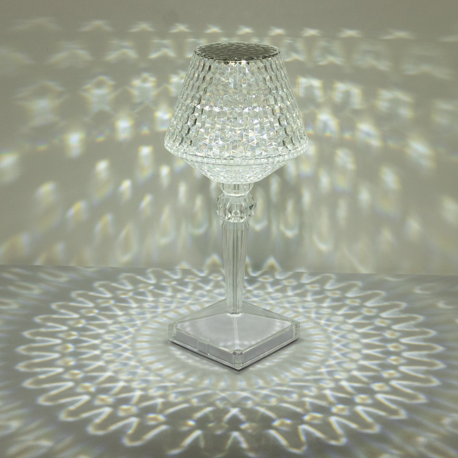 LED Acrylic Table Lamp Cup Shape Design Color Changing - Rechargeable Cordless Touch Control Accent Light 10"
