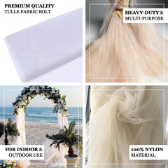 108"x50 Yards Dusty Blue Tulle Fabric Bolt, DIY Craft Fabric Roll