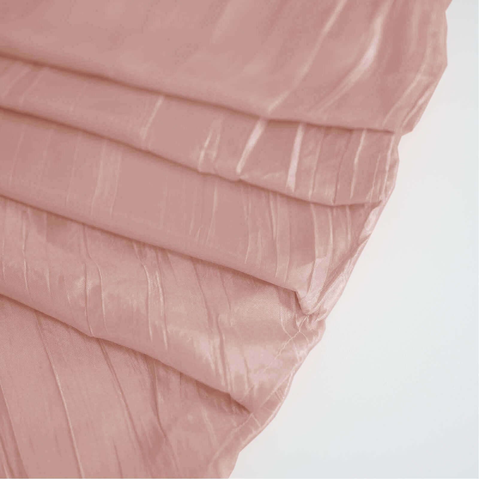 Taffeta 90"x90" Table Overlay Square Tablecloth Dusty Rose - Accordion Crinkle Table Cover