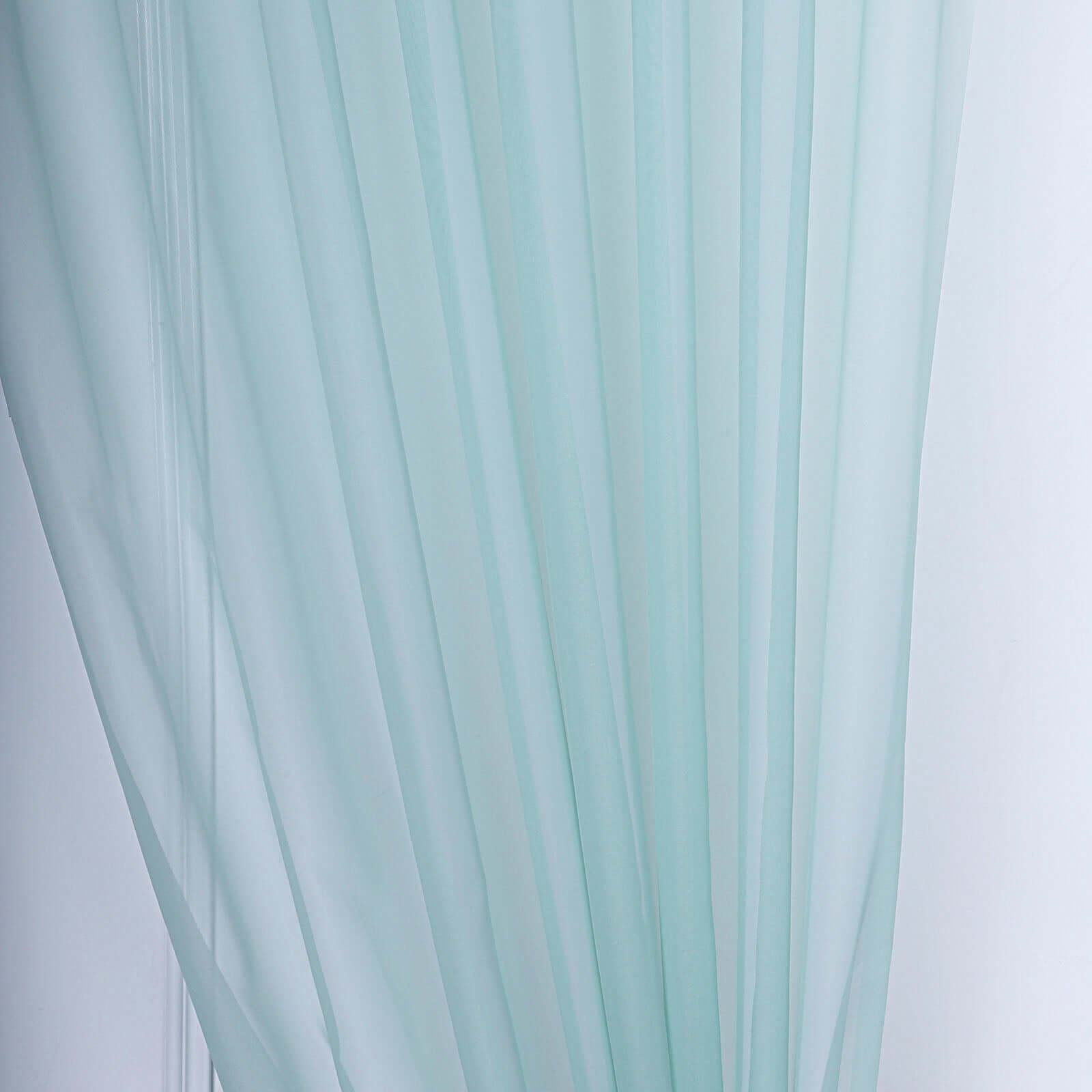 2 Pack Dusty Sage Green Sheer Chiffon Event Curtain Drapes, Durable Flame Resistant Premium Organza Backdrop Event Panels With Rod Pockets - 10ftx10ft