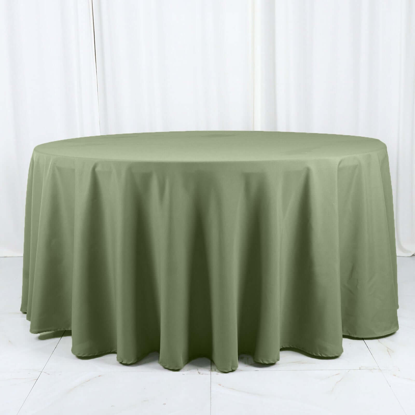 Polyester 120" Round Tablecloth Dusty Sage Green - Seamless Wrinkle-Resistant Table Cover