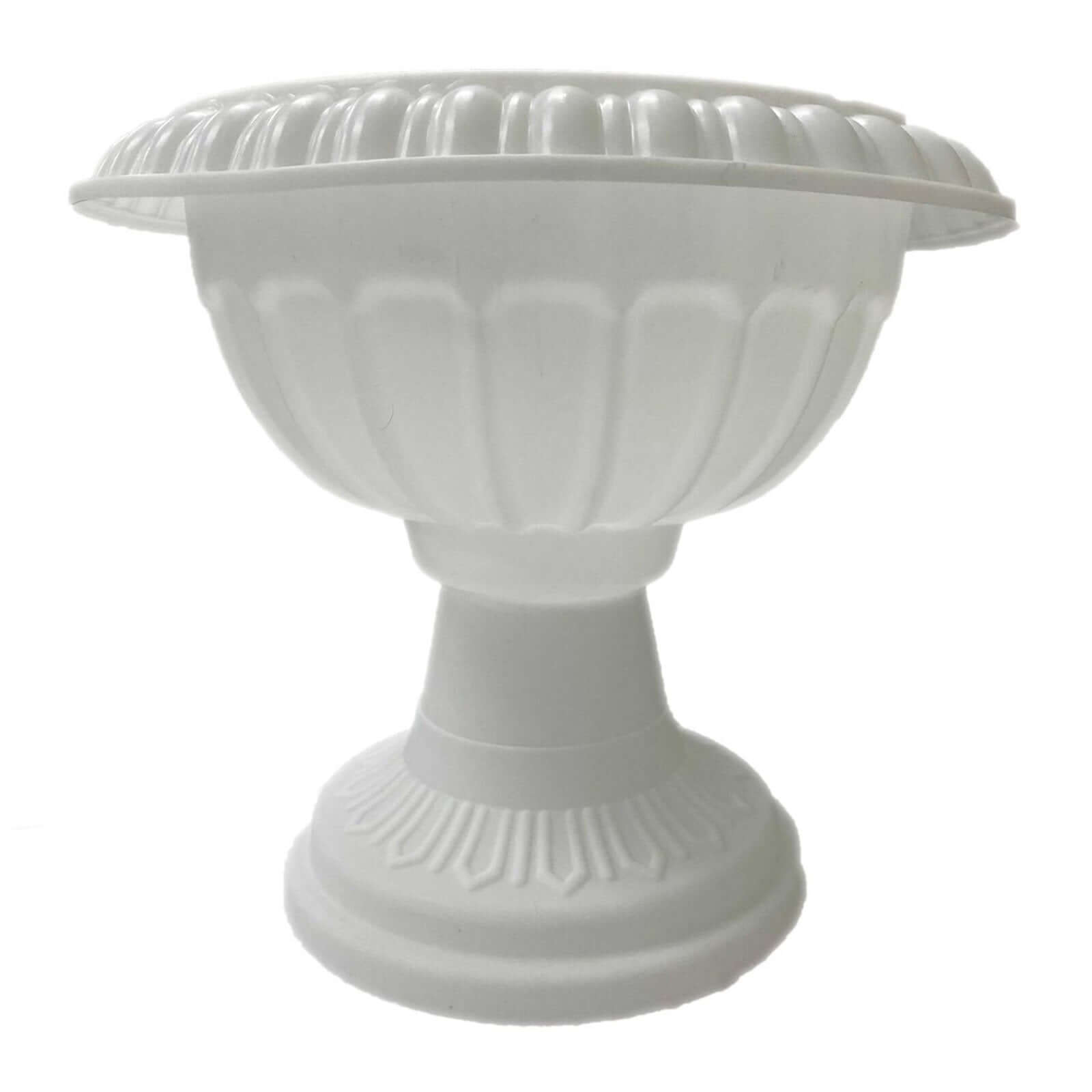 4 Pack 11" Off White Crafted All Weather Roman Inspired Pedestal Column Flower Plant Stand Pot - PVC