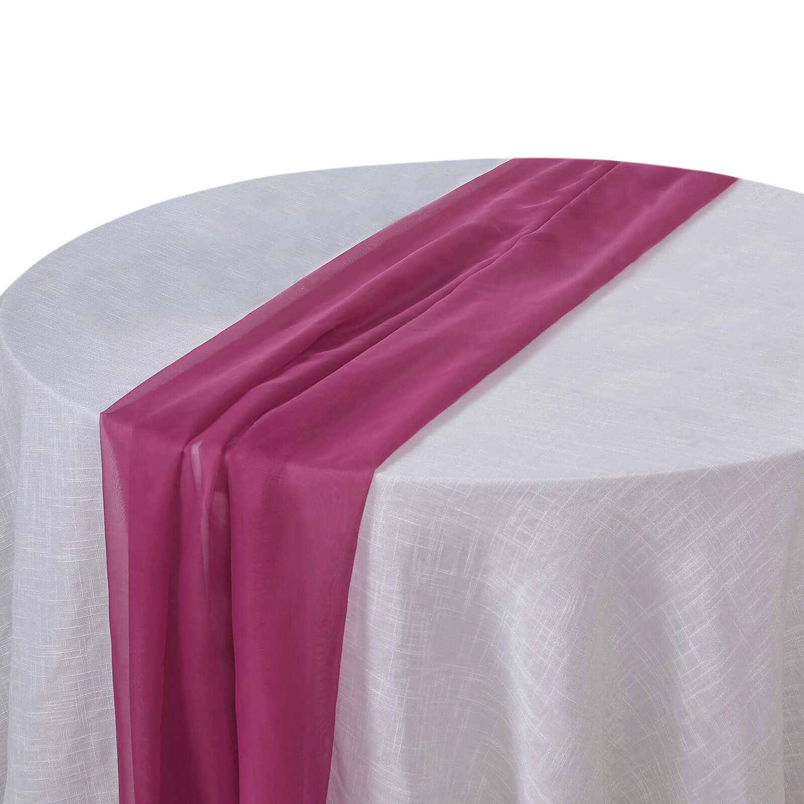 Premium Chiffon 6ft Table Runner Fuchsia - Flowy & Lightweight Table Decor