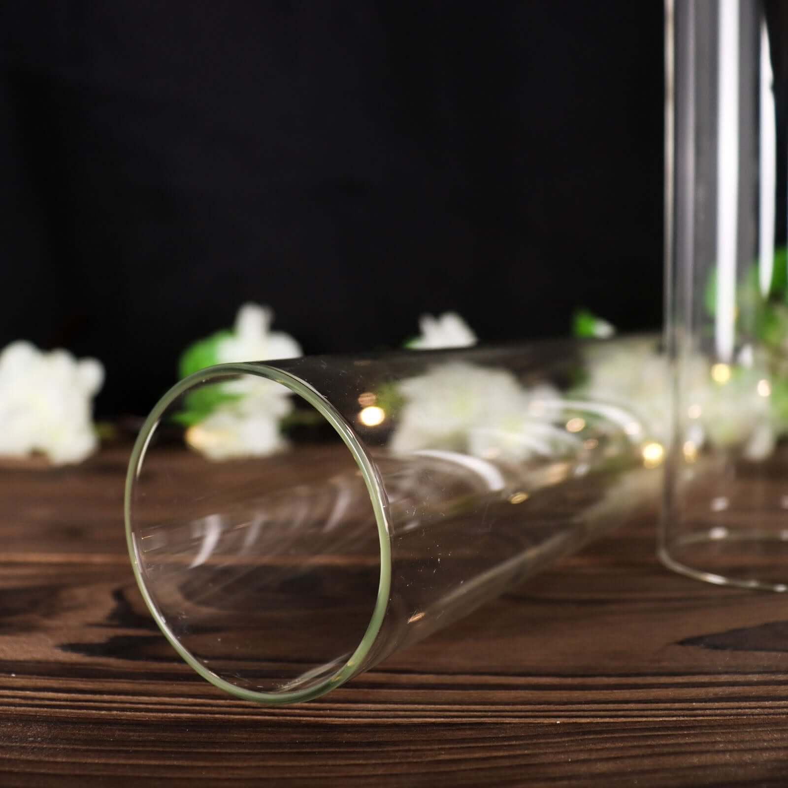 2-Pack Clear Glass Candelabra Shades Open End Hurricane Design - Sophisticated Table Centerpiece 10"