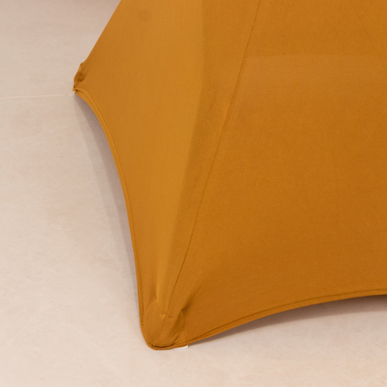 Spandex 33"-36" Round Cocktail Table Cover Gold - Easy to Maintain Stretch Fitted Highboy Tablecloth for Events