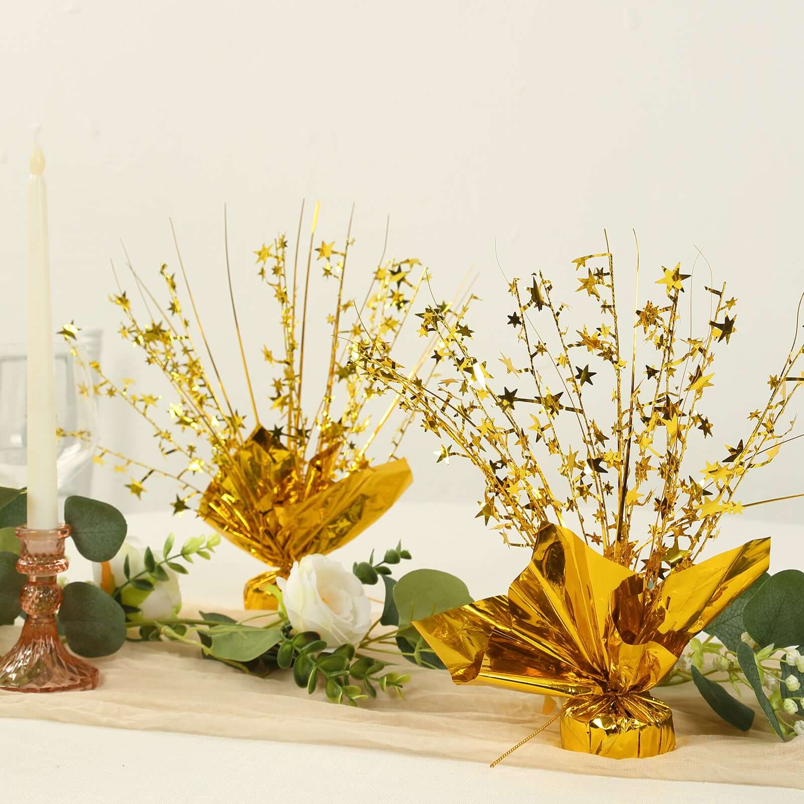 6-Pack Metallic Gold Star Foil Spray Centerpiece Table Decorations, Free-Standing Gleam 'N Burst Party Accessories Eye-Catching Design 13"