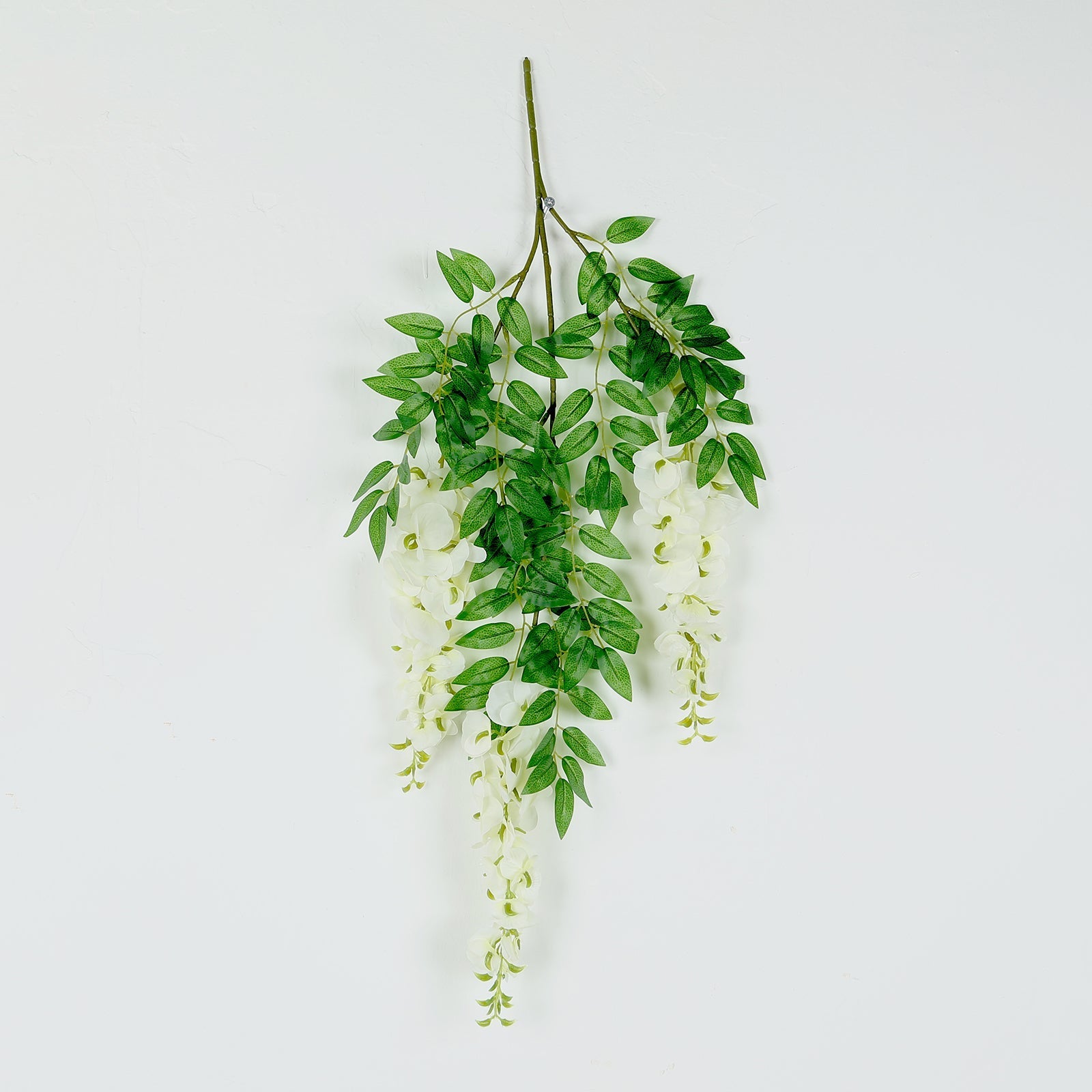 55" Cream Purple Artificial Silk Wisteria Vine Round Hanging Canopy, Draping Garland Flower Chandelier With Interchangeable Branches