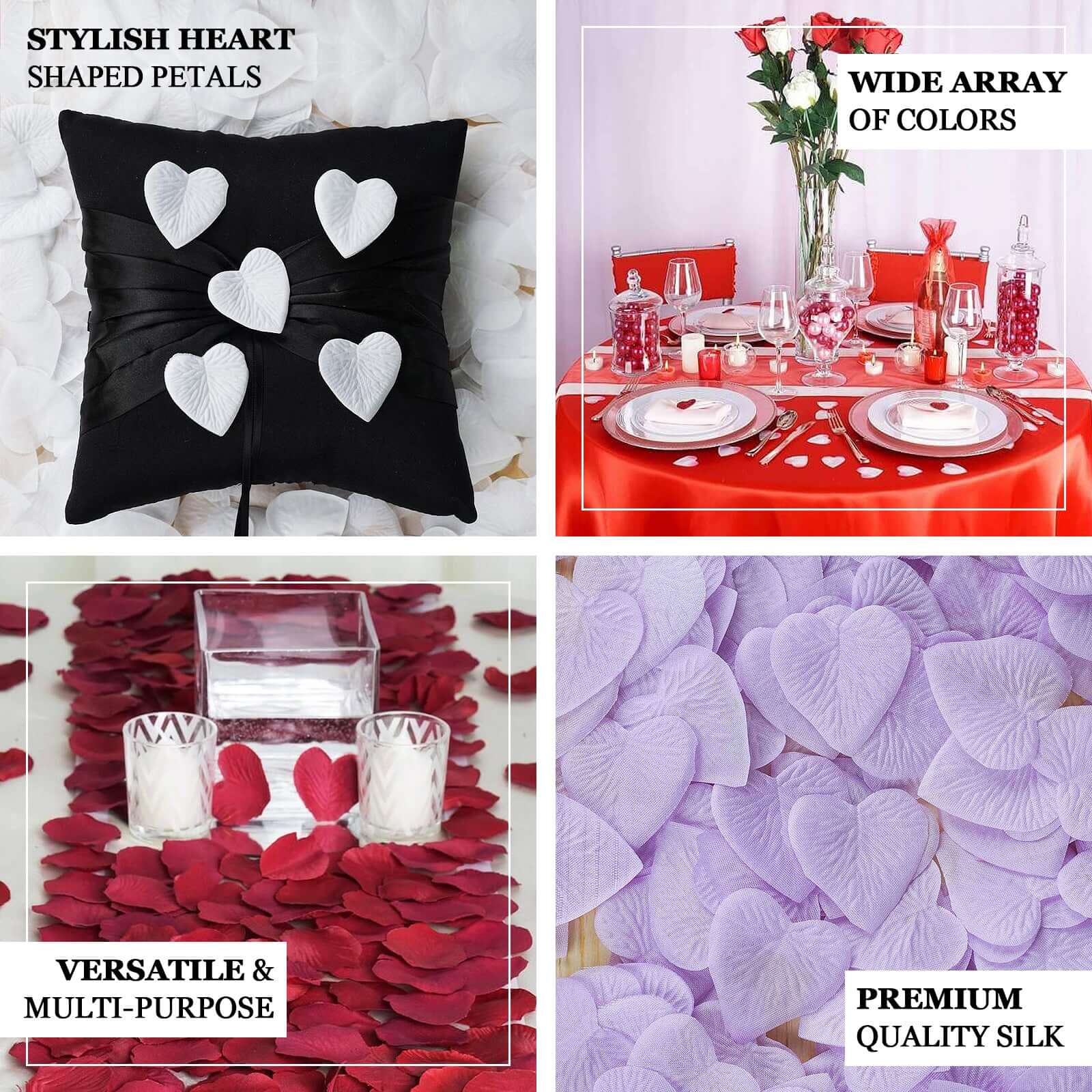 500-Pack Heart Scatters Ivory Silk Confetti - Decorative Party Table Accents