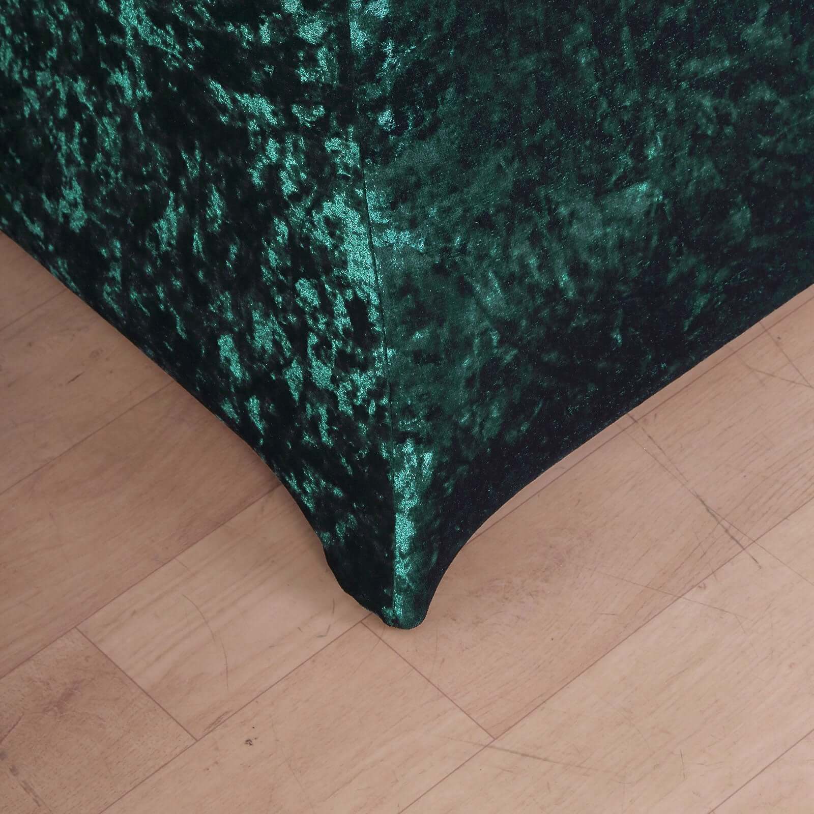 Crushed Velvet Spandex 32" Round Cocktail Table Cover Hunter Emerald Smooth Highboy Tablecloth