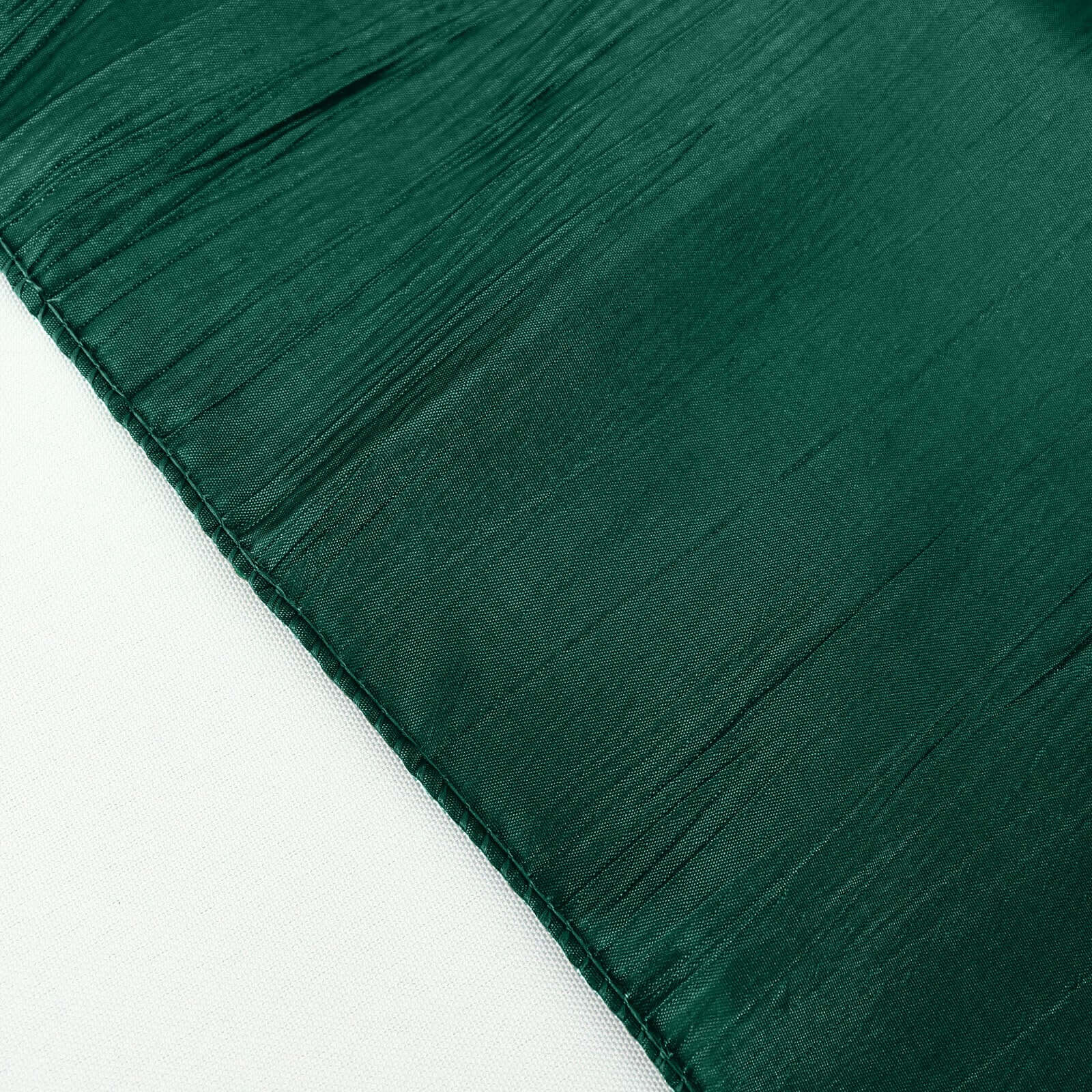 Taffeta 90"x132" Rectangle Tablecloth Hunter Emerald Green - Seamless Accordion Crinkle Table Cover