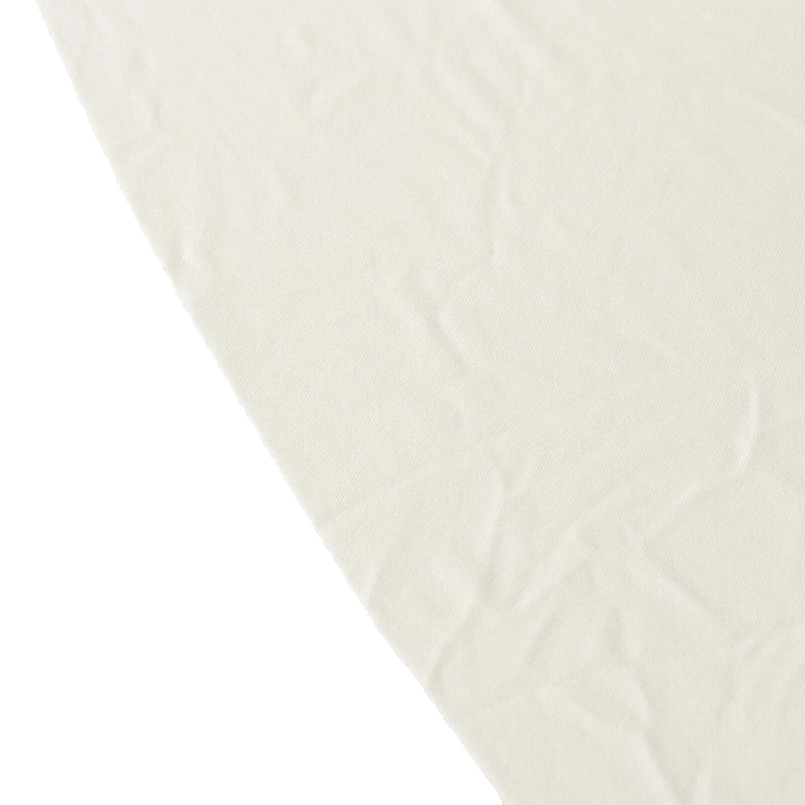 Spandex Round 6ft Table Skirt Ivory with Wavy Skirt-Like Effect Stylish Table Cover