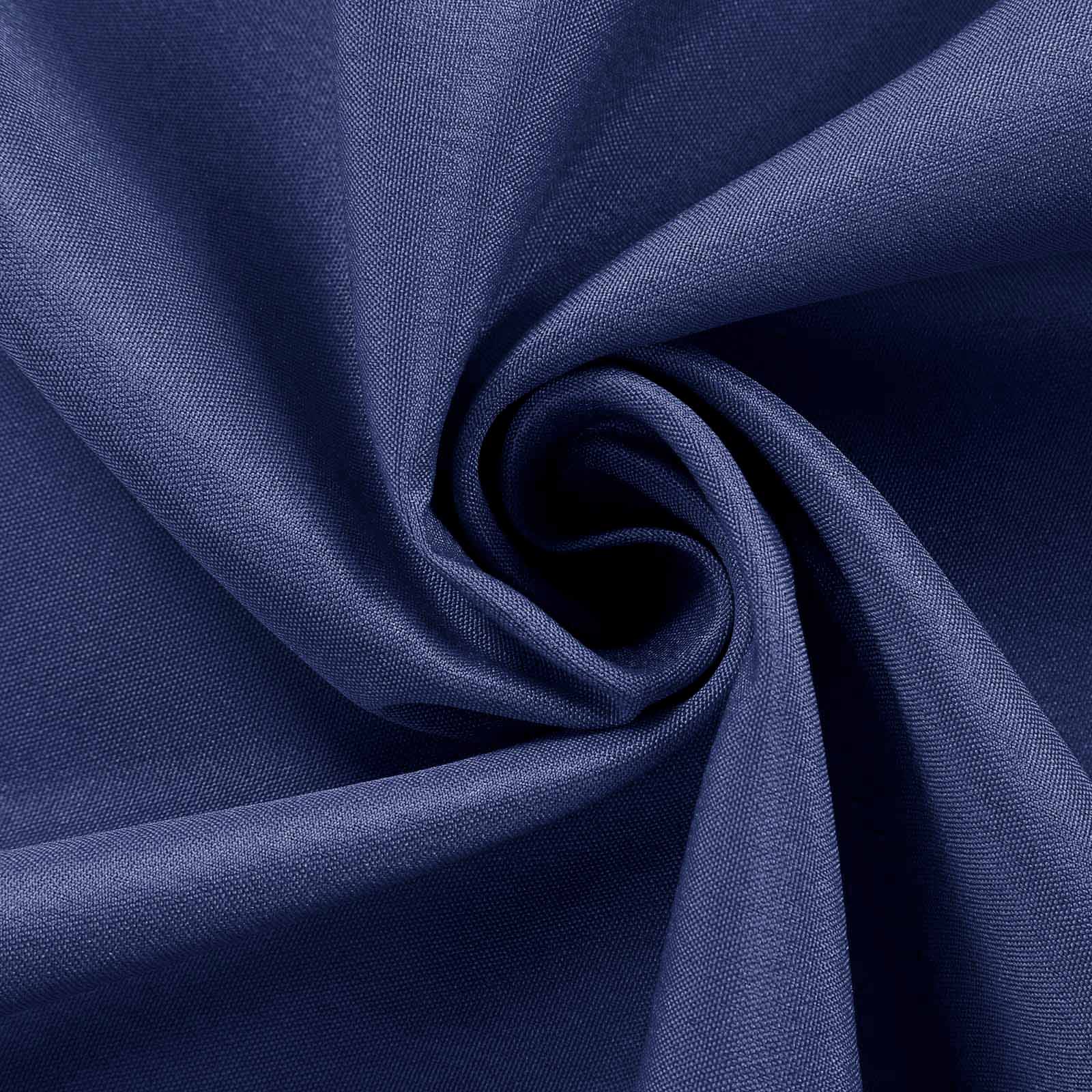 Fitted Polyester 96"x30" Rectangle Tablecloth Navy Blue - Durable and Easy to Maintain Table Cover