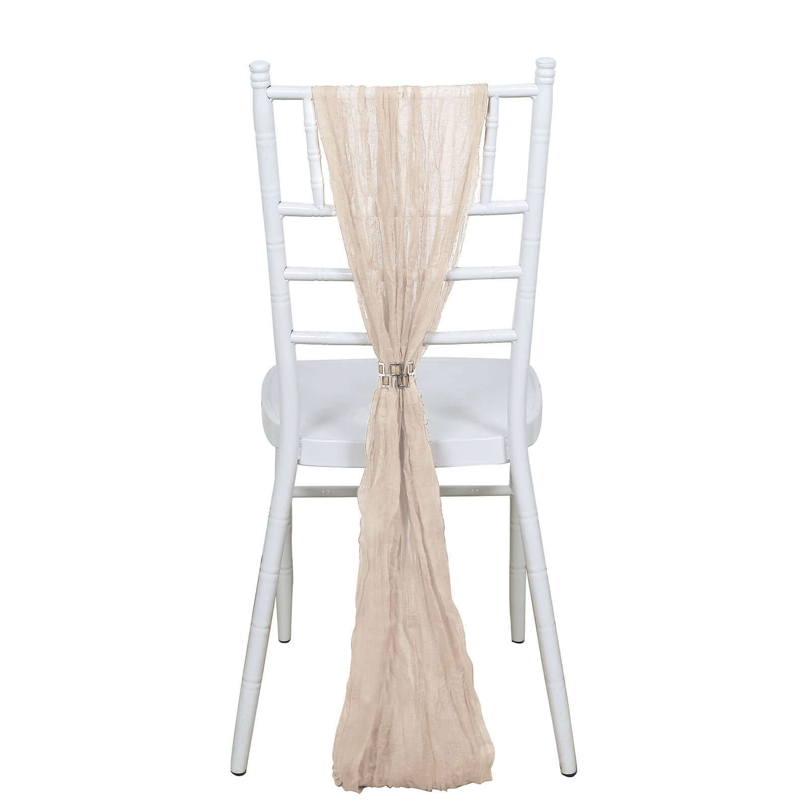5 Pack Cheesecloth Gauze 16"x88" Chair Sashes Nude Beige - Boho Chair Decorations