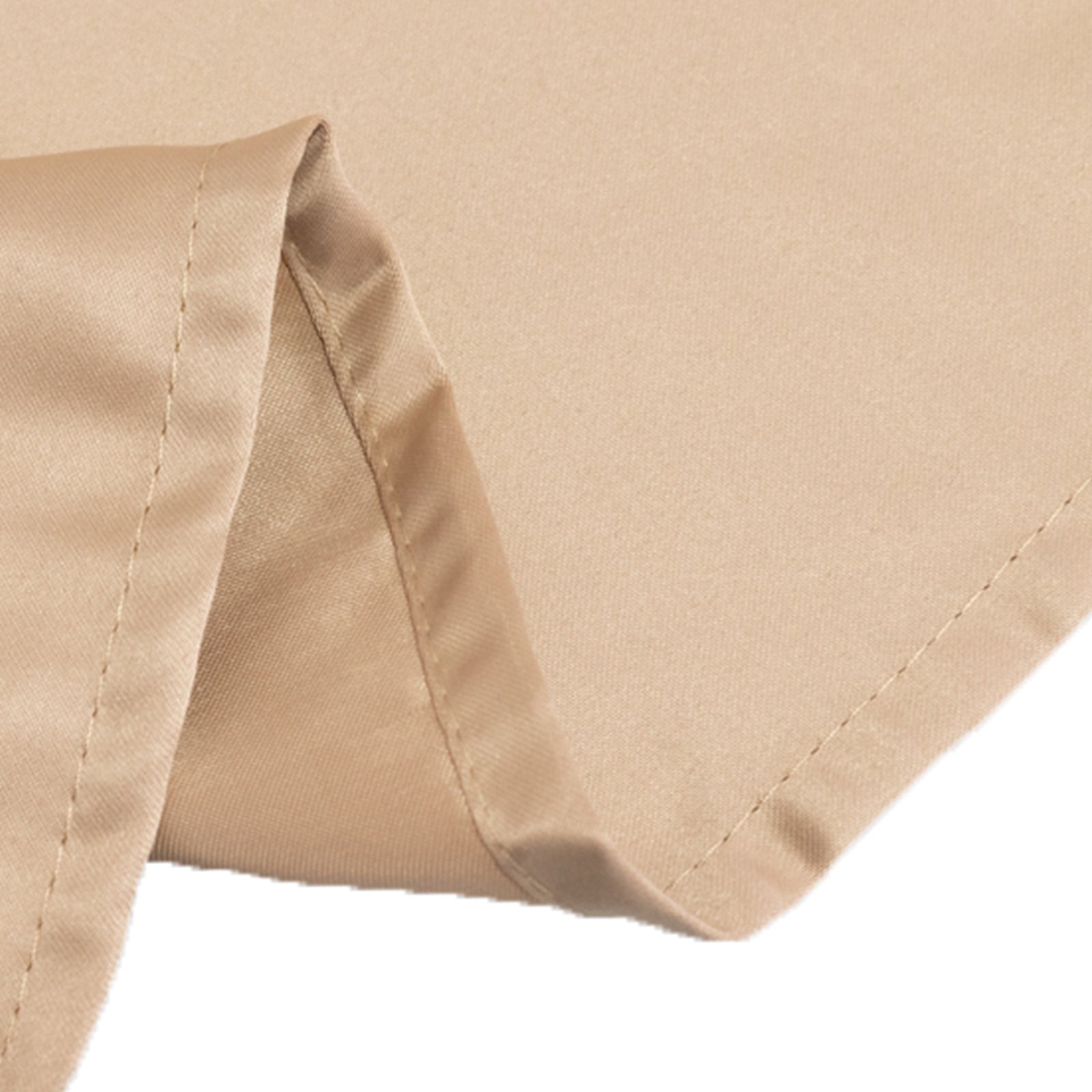 Lamour Satin 120" Round Tablecloth Nude - Seamless Table Cover with Soft Tempered Sheen