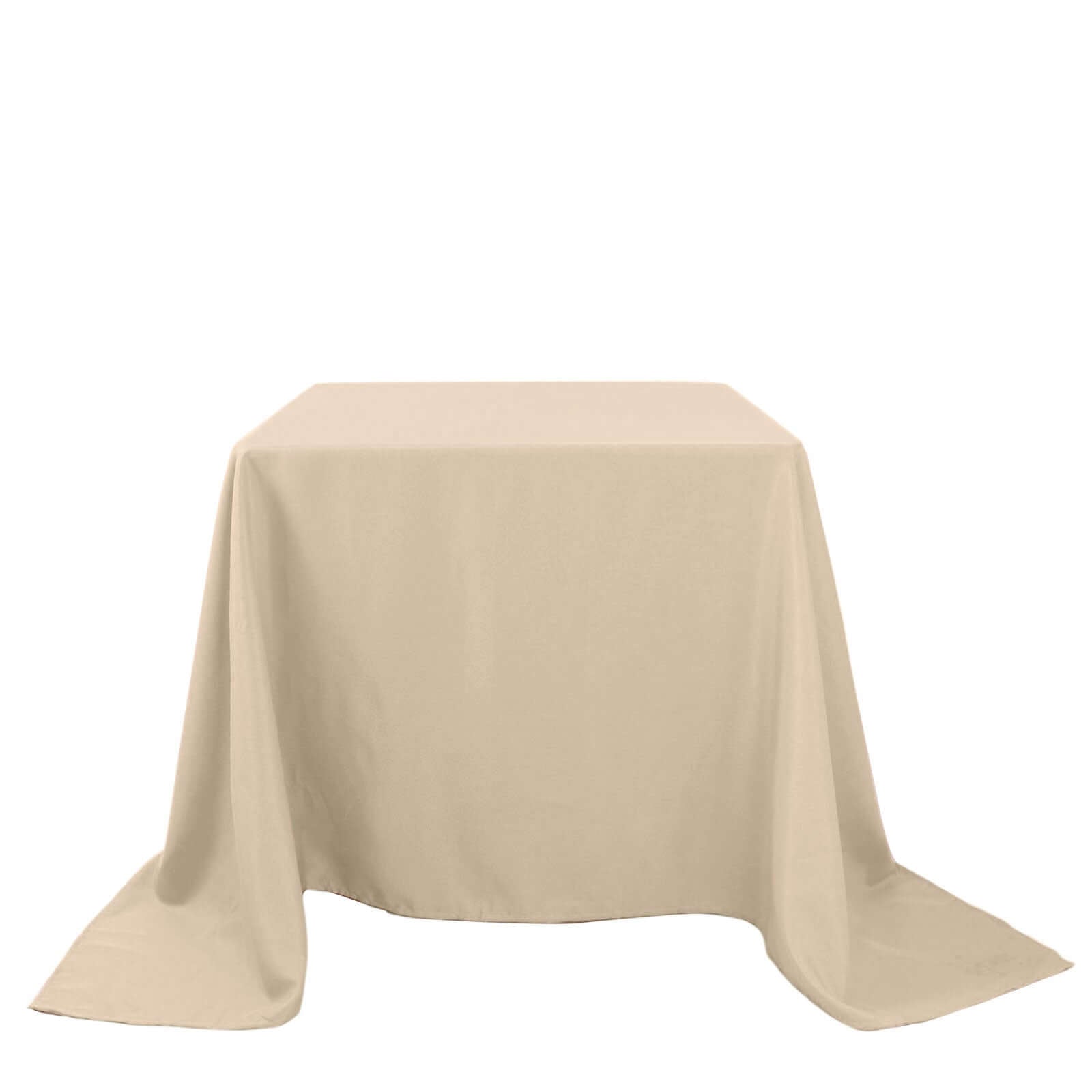Polyester Square 90"x90" Tablecloth Nude - Wrinkle-Resistant & Durable Table Cover