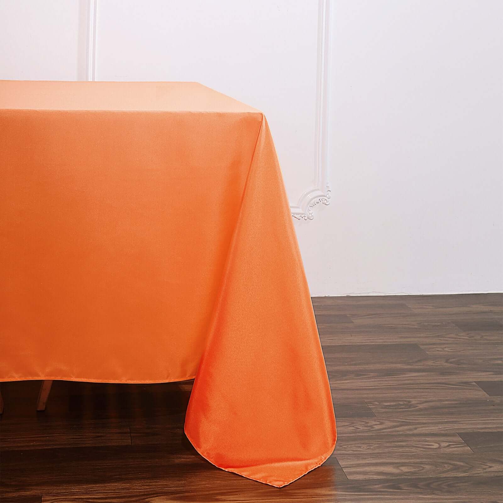 Polyester Square 90"x90" Tablecloth Orange - Wrinkle-Resistant & Durable Table Cover