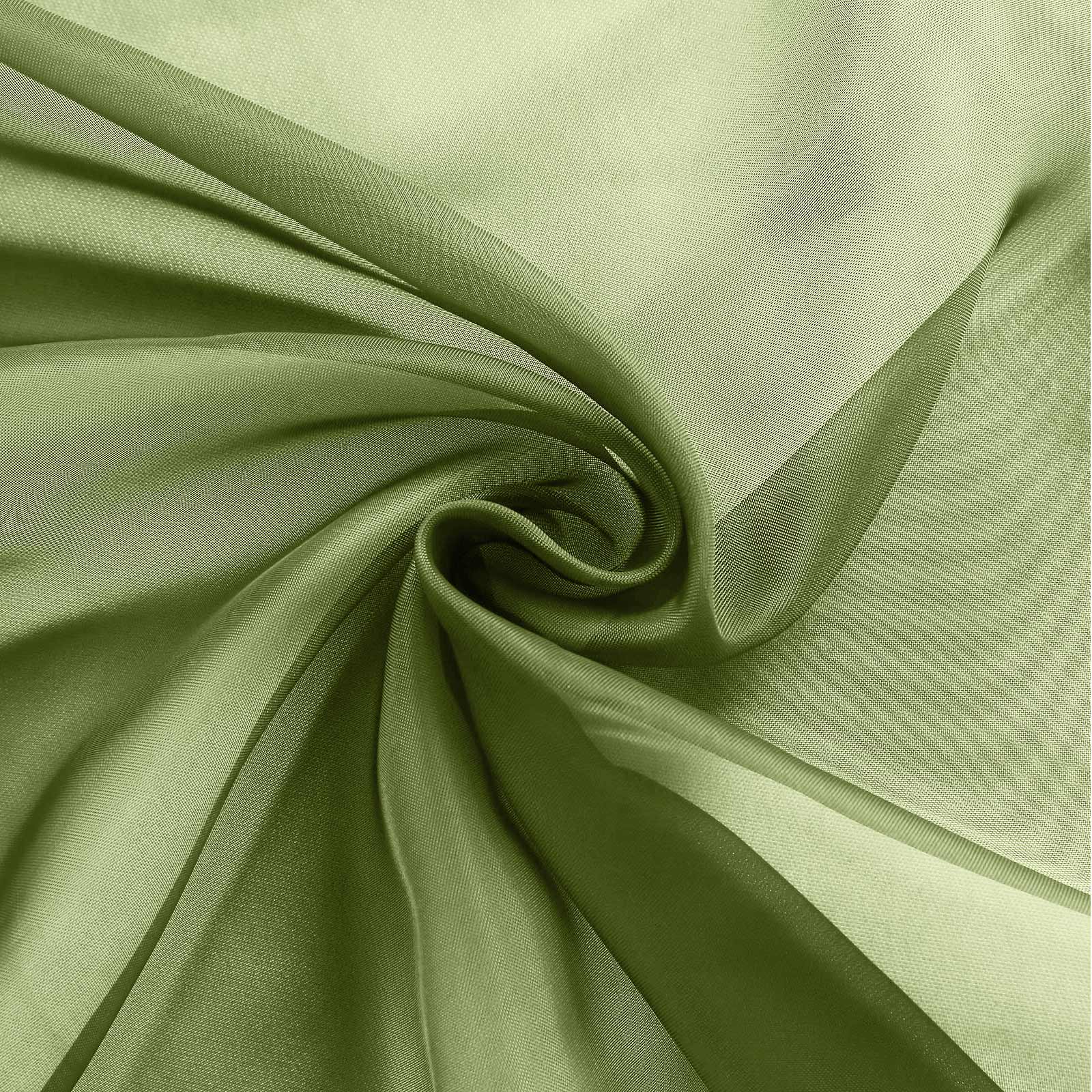 5 Pack Organza Chair Sashes Olive Green - Reusable Sheer Chair Bows 6"x108"