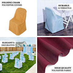 Polyester Chair Cover Ivory for Folding Chairs - Durable and Reusable Slip-On Cover