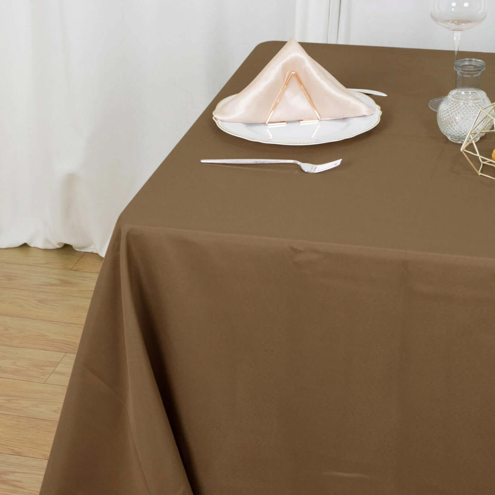 Polyester Square 90"x90" Tablecloth Taupe - Wrinkle-Resistant & Durable Table Cover