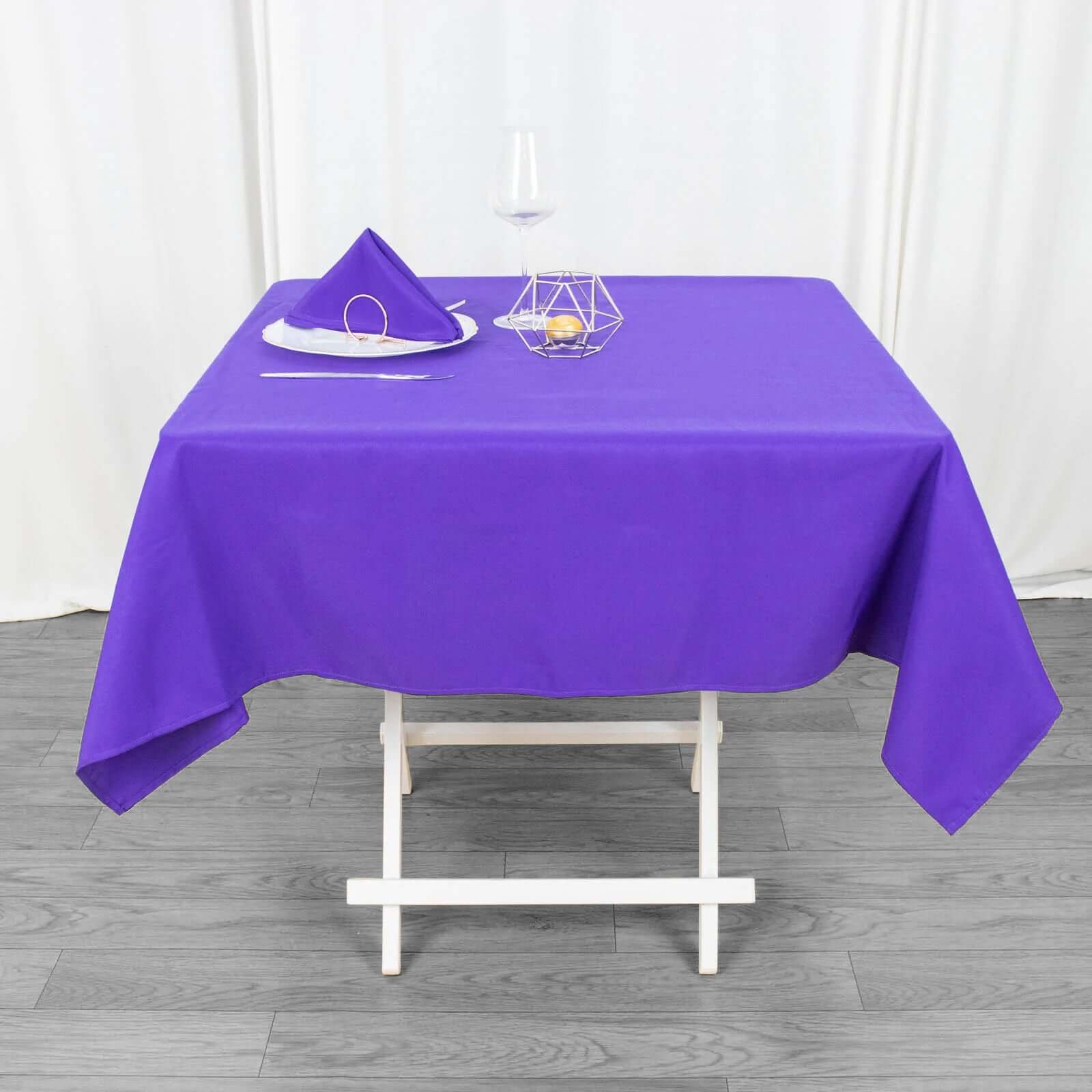 Premium Polyester 54"x54" Square Tablecloth Purple - 220GSM Stain and Wrinkle-Resistant Table Cover