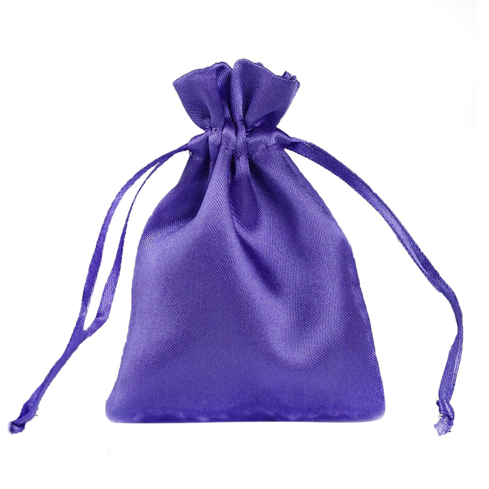 12 Pack 3" Purple Satin Drawstring Wedding Party Favor Gift Bags