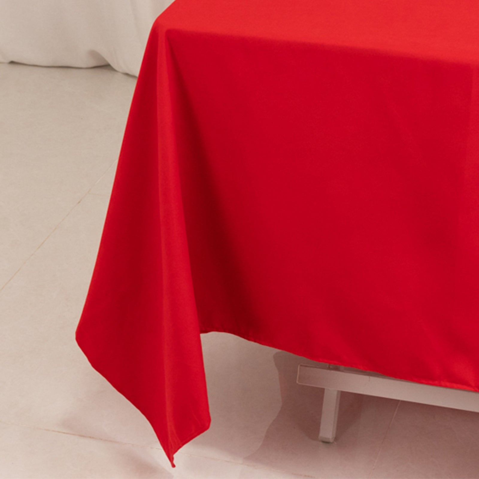 Cotton Blend 70"x70" Square Tablecloth Red - Wrinkle-Resistant Fabric Table Cover
